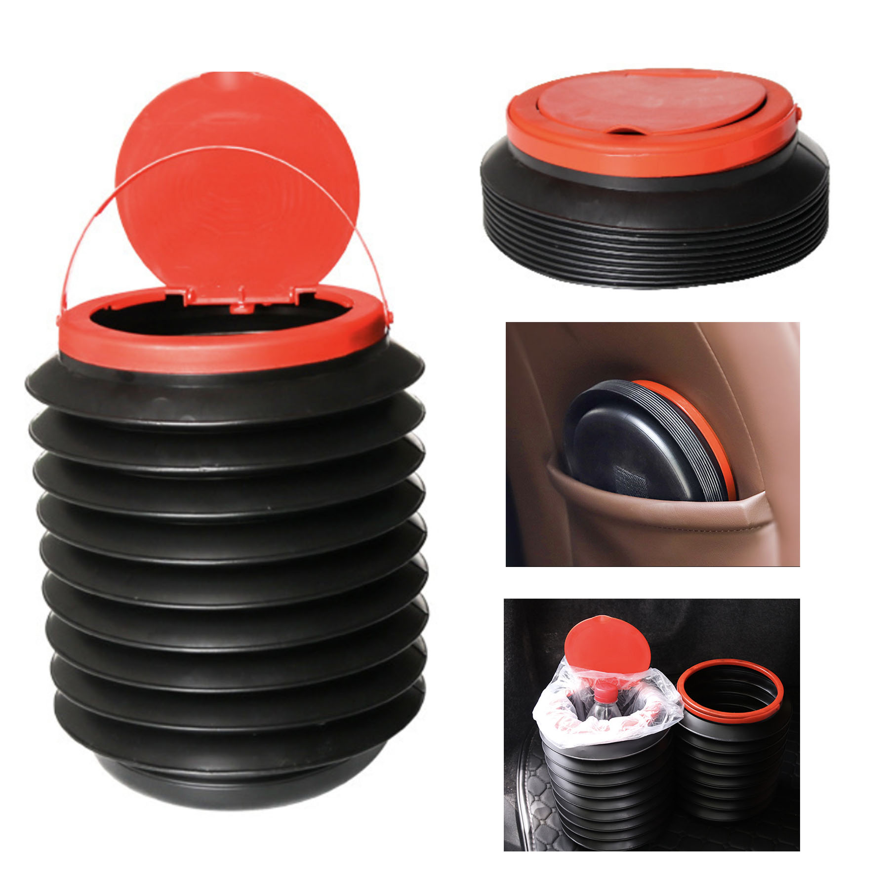 Car Portable Telescopic Trash Can Retractable Water Bucket 1