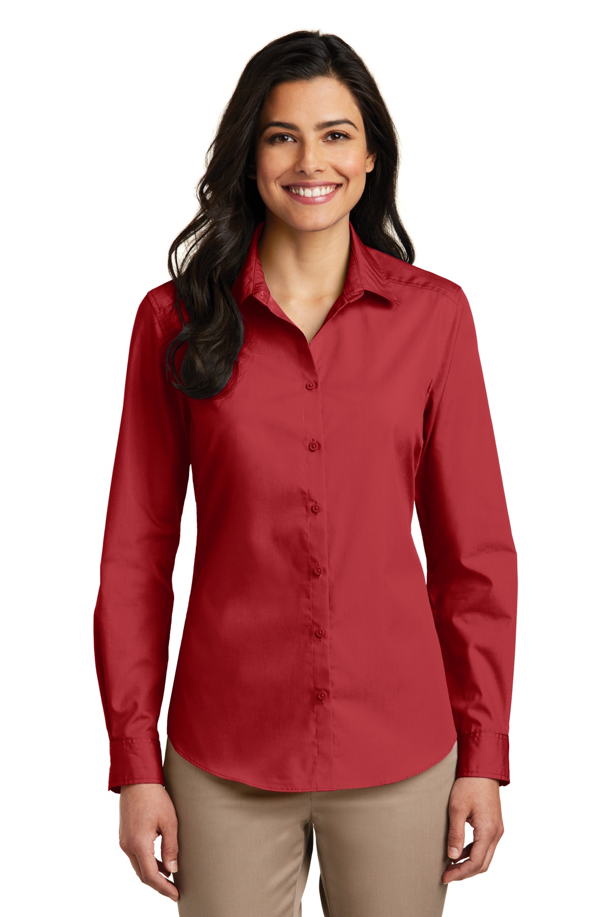 Port Authority Women's Long Sleeve Carefree Poplin Shirt. LW100 7