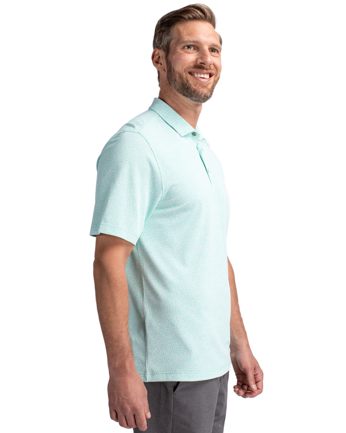 Cutter & Buck Virtue Recycled Botanical Print Featherlight Pique Mens  Polo 8