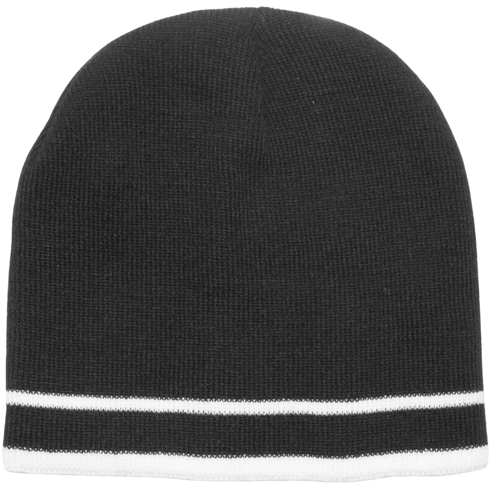 Acrylic Knit Beanies with Double Stripe 1