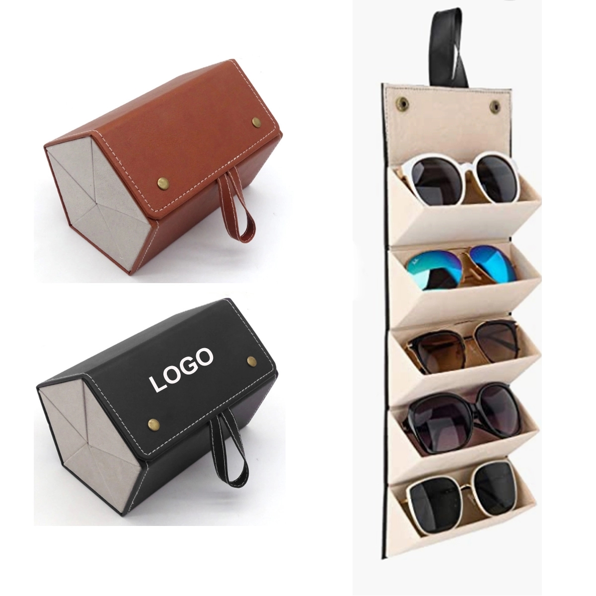 Multiple 5 Slots Glasses Case Travel Organizer Holder 2