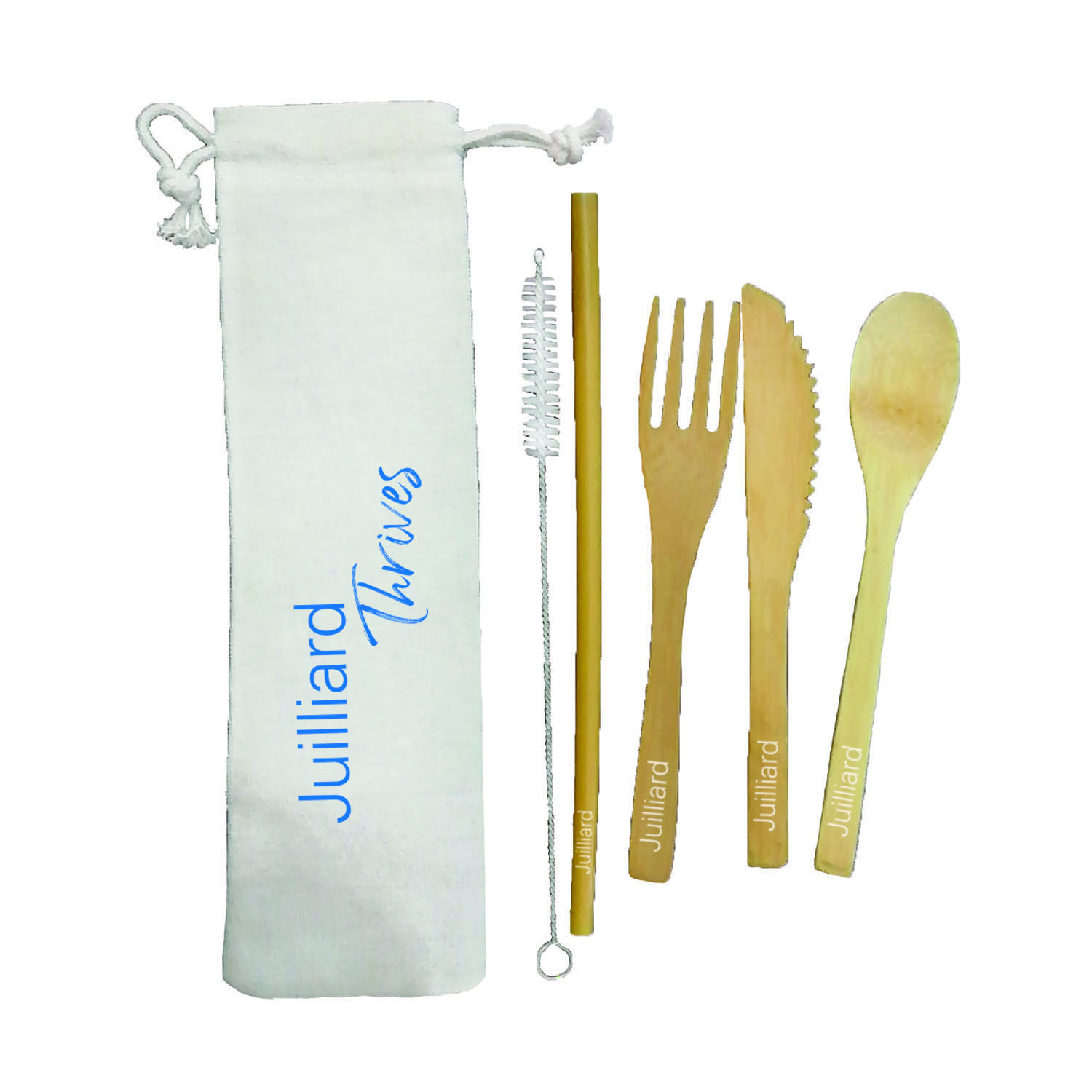 Bamboo Cutlery Set with Canvas Pouch 2