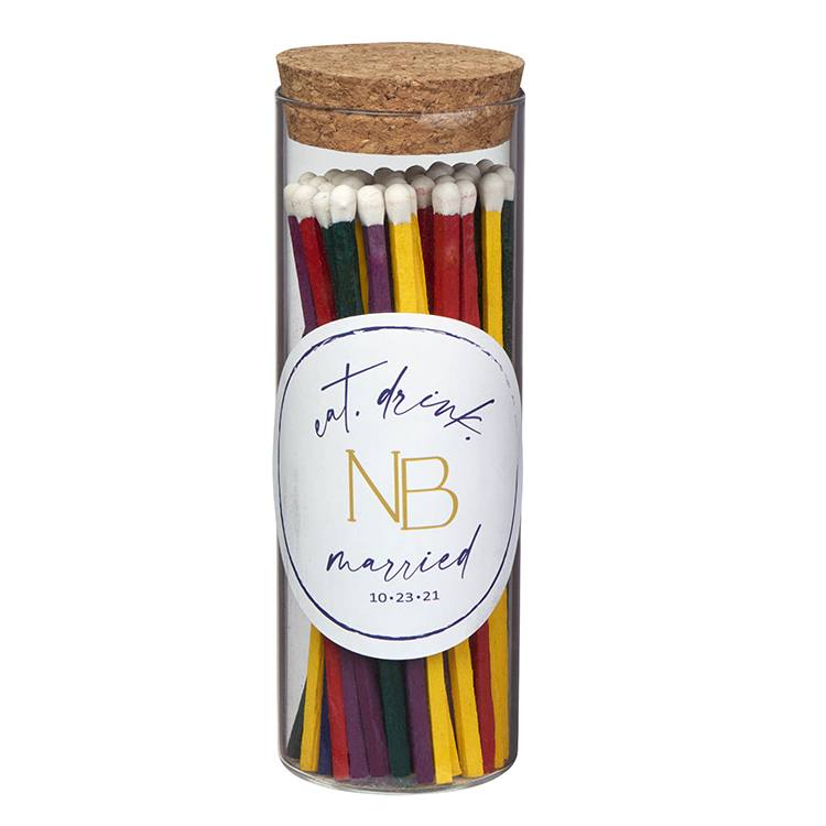 "Alight" Glass Match Stick Jar - w/ Full Color Label - 48 count 1
