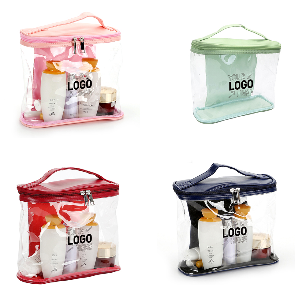 Transparent Makeup Cosmetic Bag With Zipper And Handle
