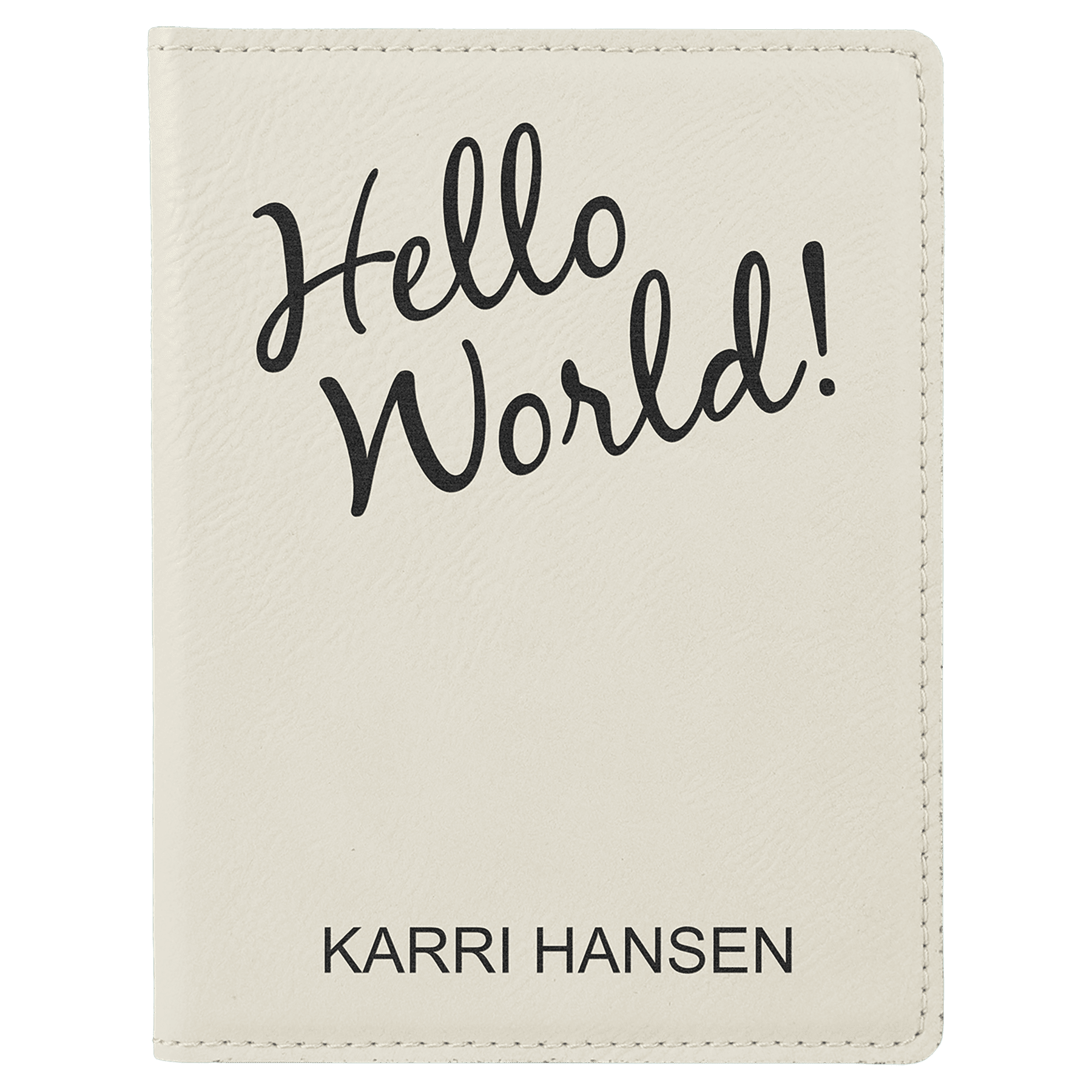 4 1/4" x 5 1/2" White Leatherette Passport Holder 2