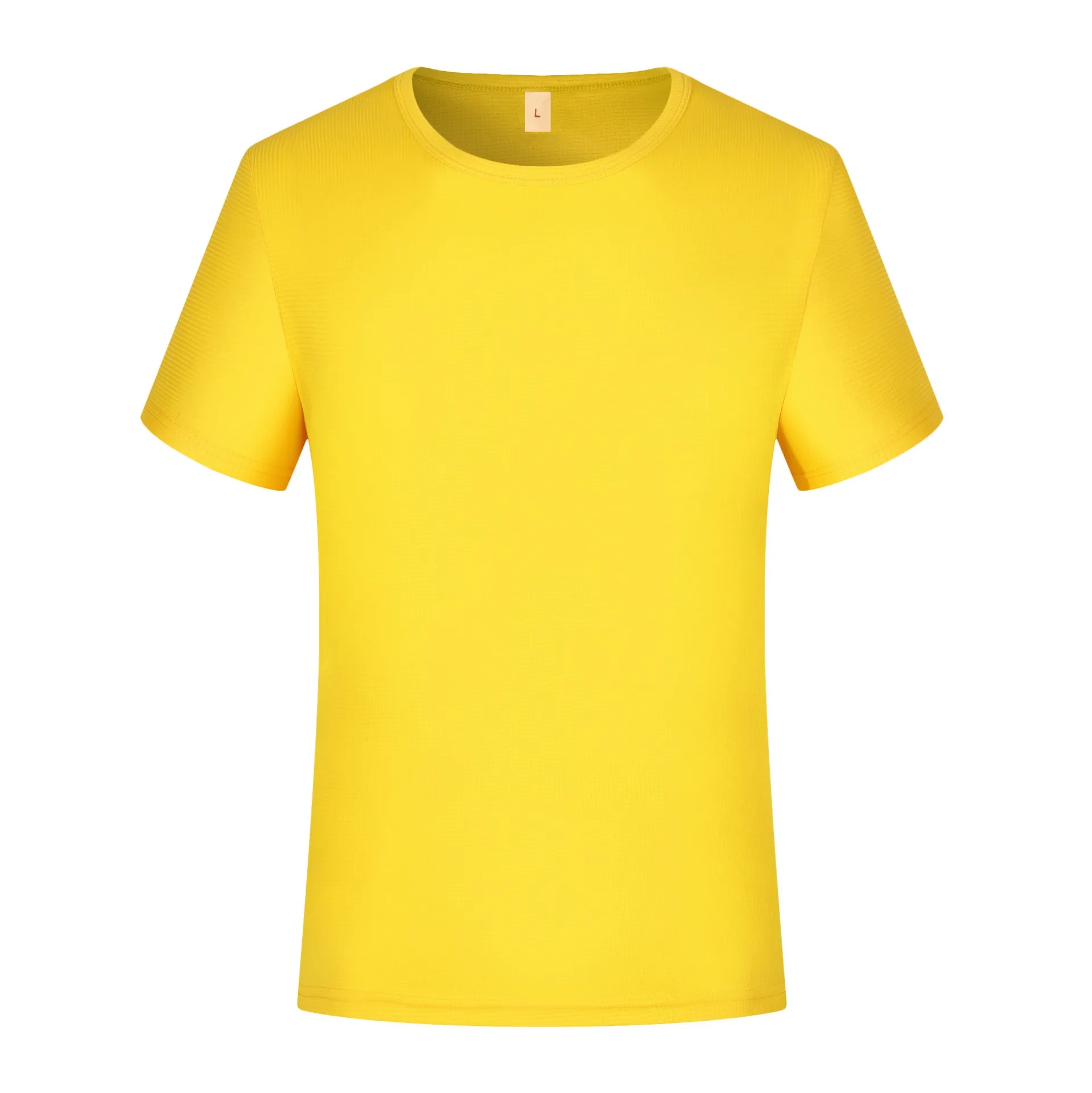 Polyester Small Plaid Round Neck Quick-Drying T-shirt 4