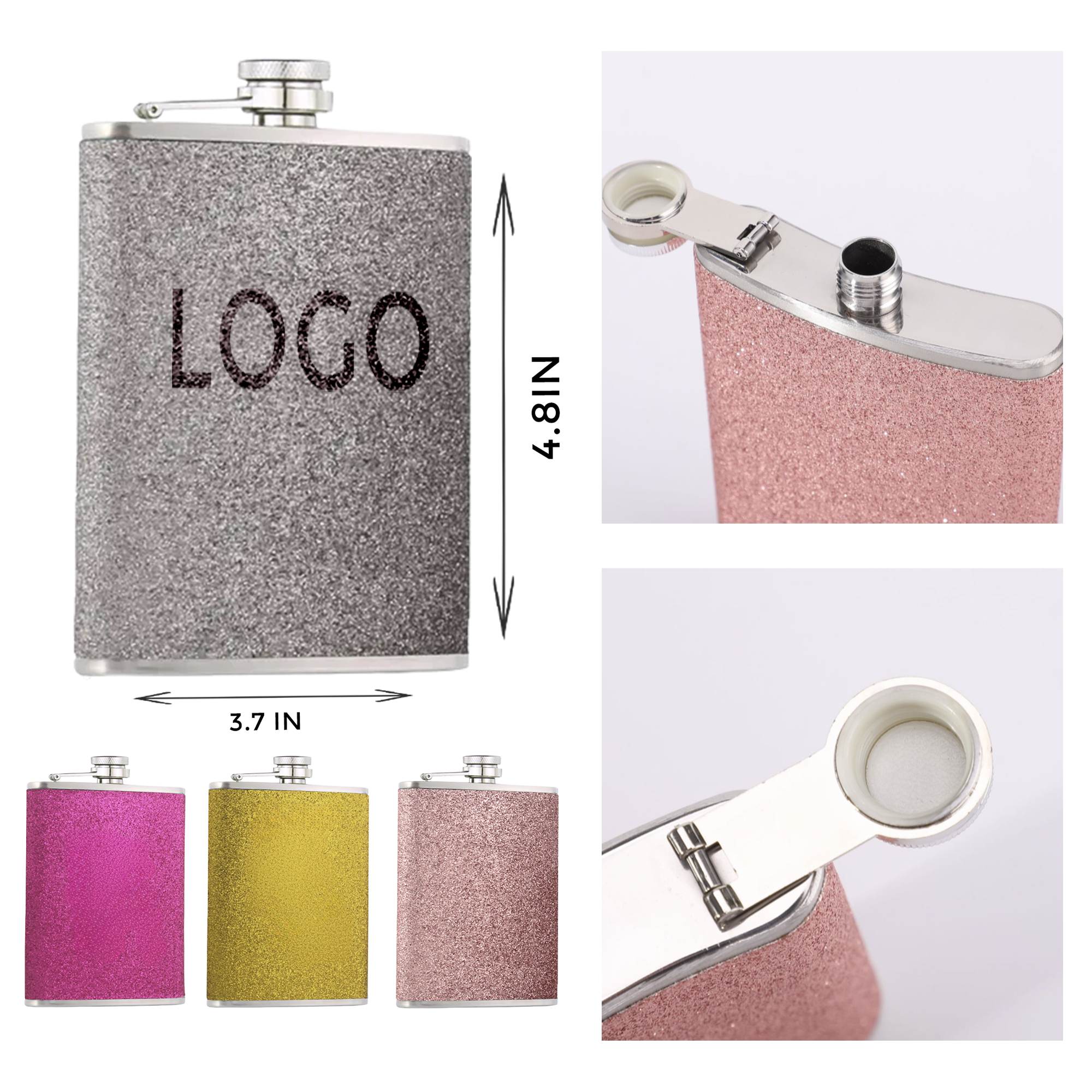 Stylish 8OZ Stainless Steel Flashy Flask 2