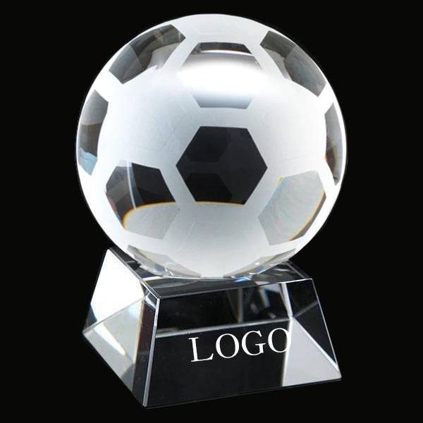 Optical Crystal Football Paperweight Award 4