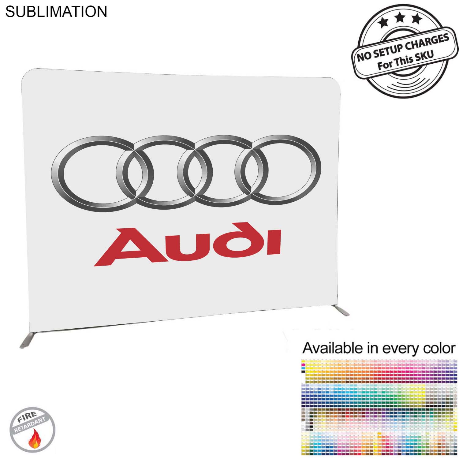 Product Branding 8'W x 8'H EuroFit Tension Fabric Straight Wall Display Kit, Double Sided Graphics 14