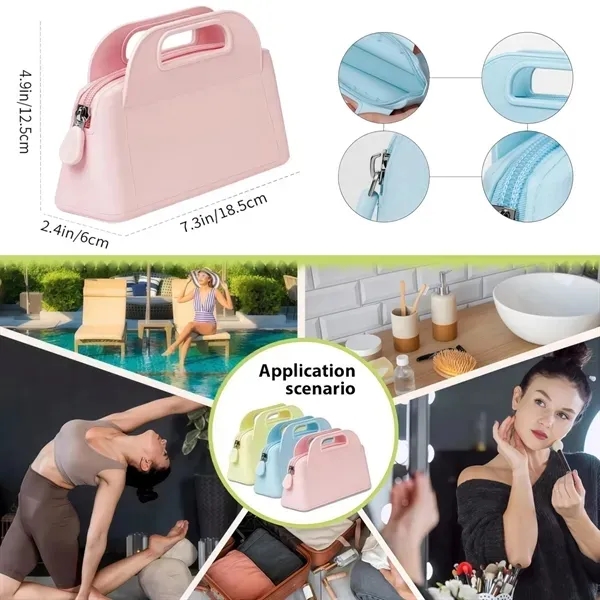 Compact Silicone Makeup Bag with Handle 9