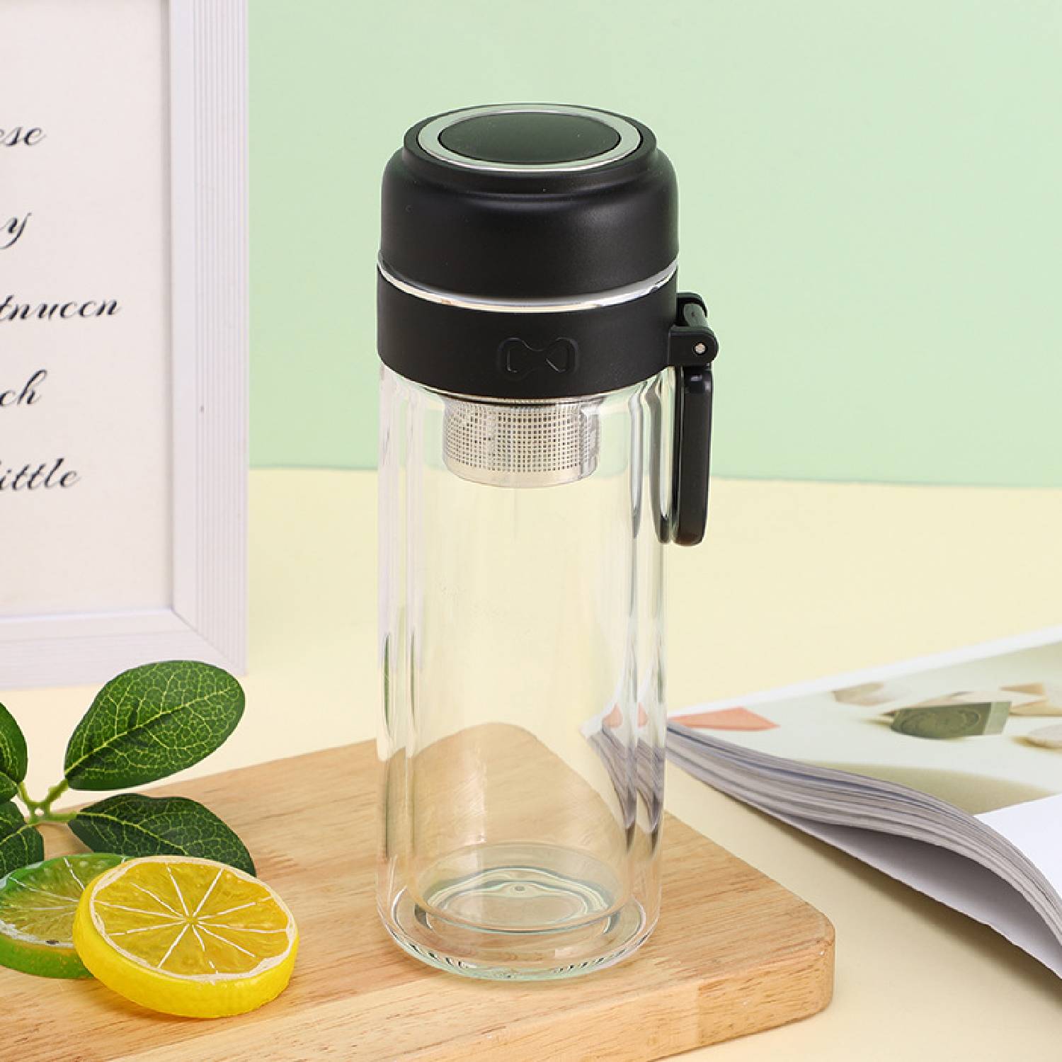Double-layer insulated tea separator glass cup 7