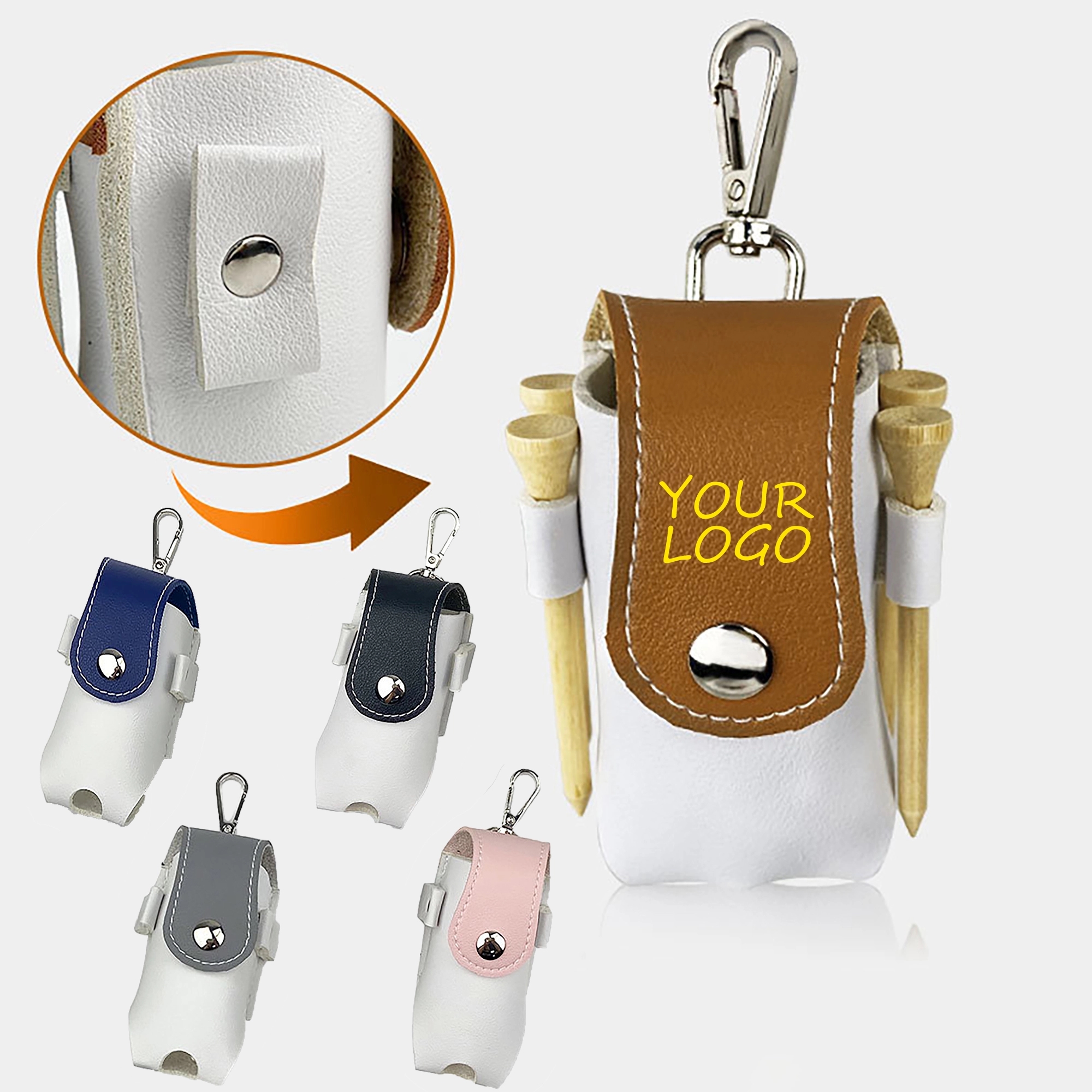 MOQ 100pcs Leather Gift Golf Sports Ball Pouch