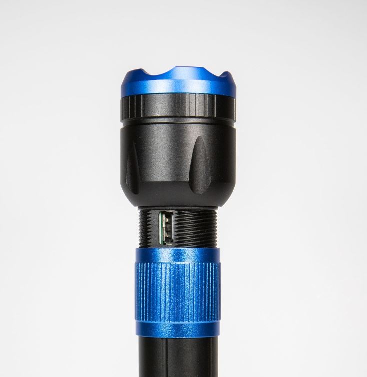 3400 LUMEN ULTRA HD USB RECHARGEABLE FLASHLIGHT WITH POWERBANK - BLUE 1