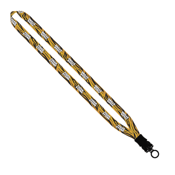 1/2" Dye-Sublimated Lanyard with Plastic Snap-Buckle Release and Plastic O-Ring 1
