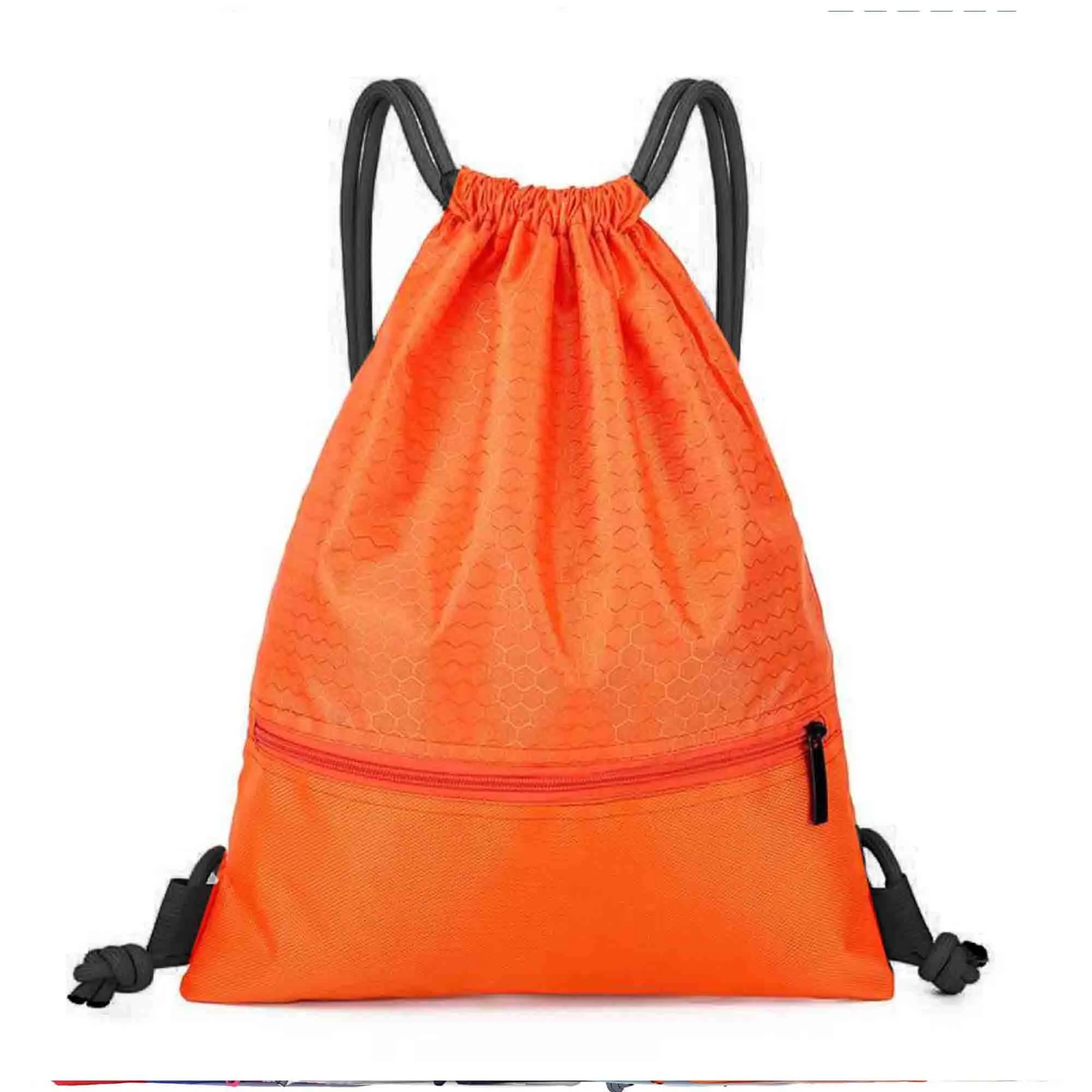 Pocketed Waterproof Drawstring Backpack W/ Zipper 7