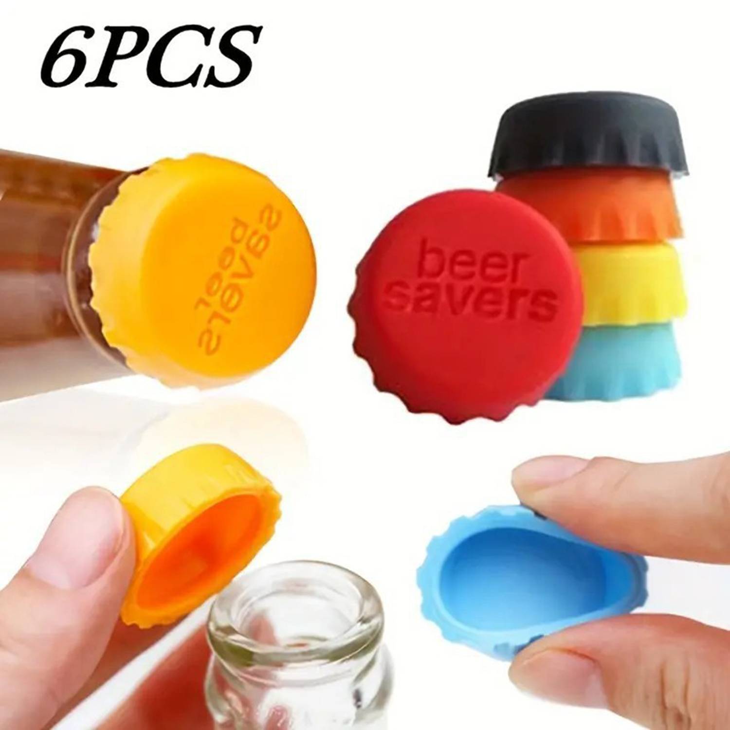 6 silicone beer bottle caps 1