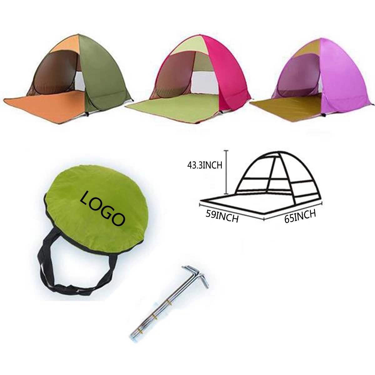 Automatic Pop Up Outdoors Beach Tent Sun Shelter 4