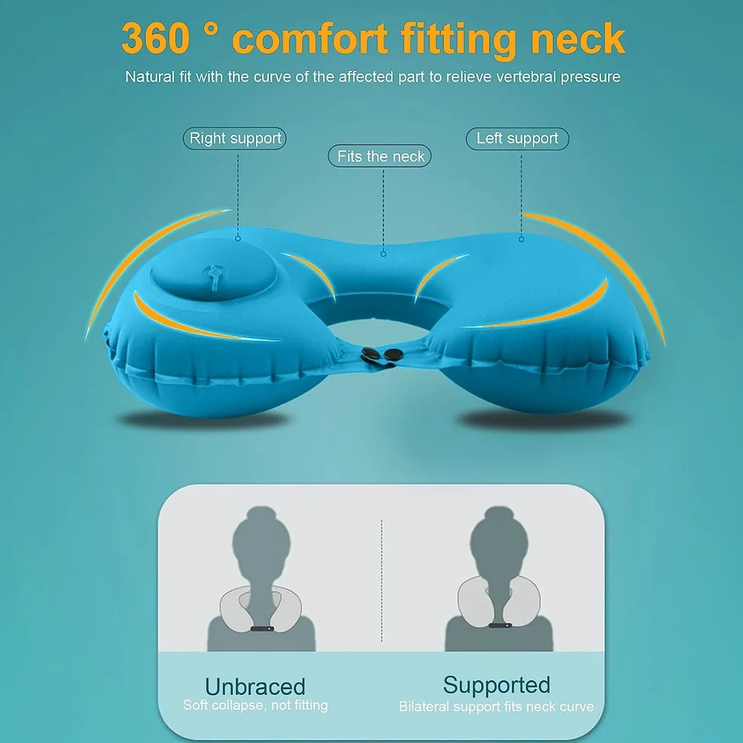 Portable Inflatable Neck Pillow U-Shaped 3