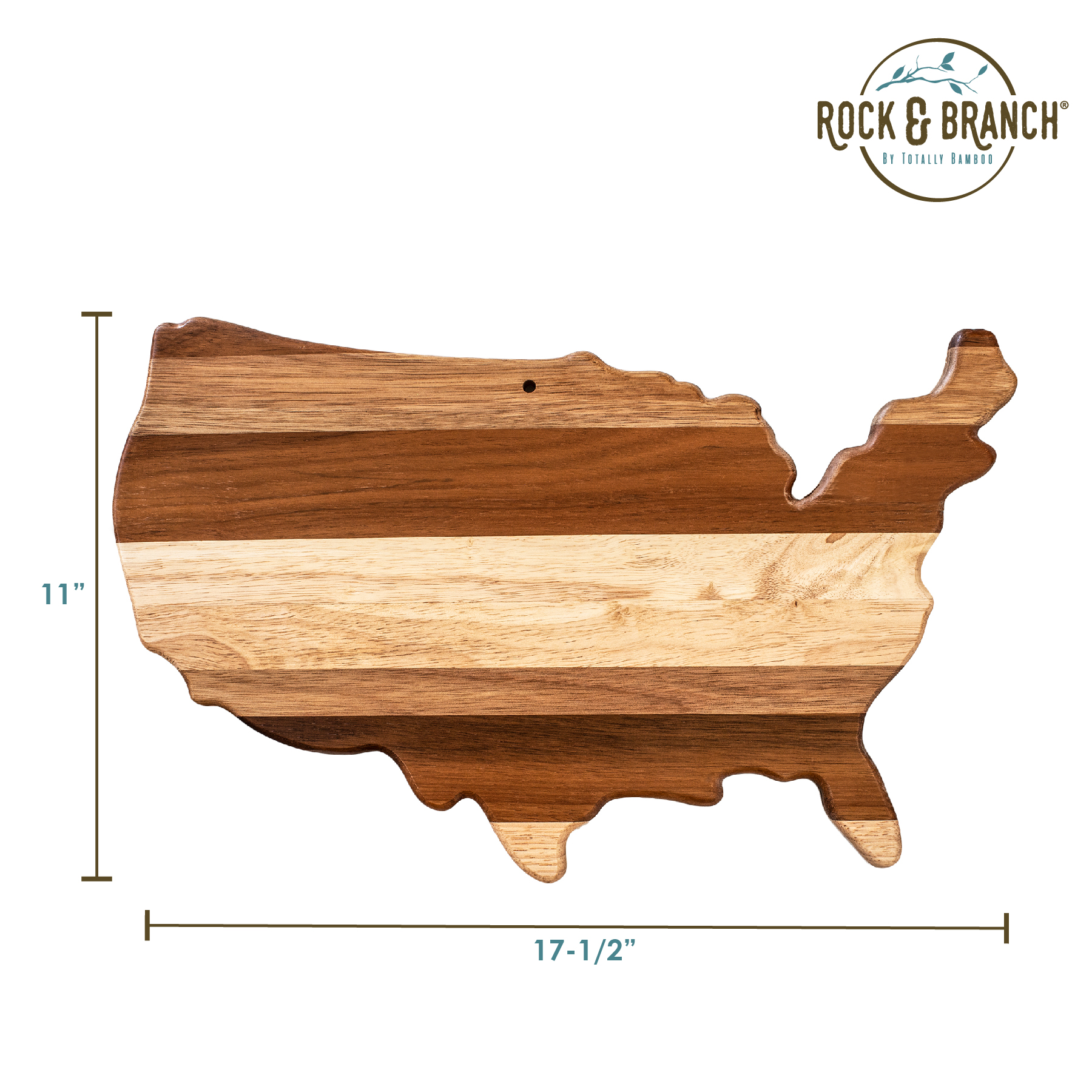 Rock & Branch® Shiplap Series USA Shaped Wood Serving and Cutting Board 1