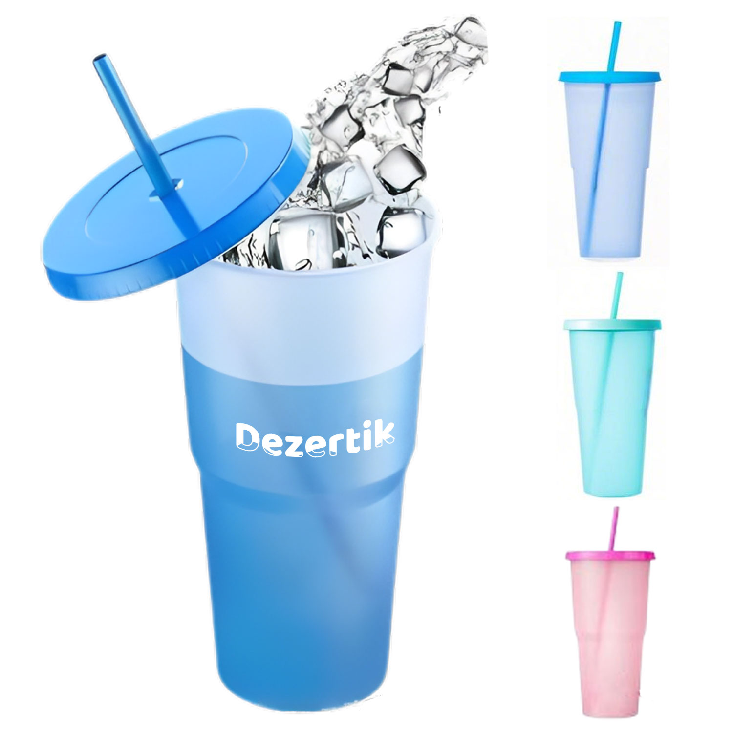 40 oz Color Changing Straw Cup Cold Sensitive Juice Tumbler 1