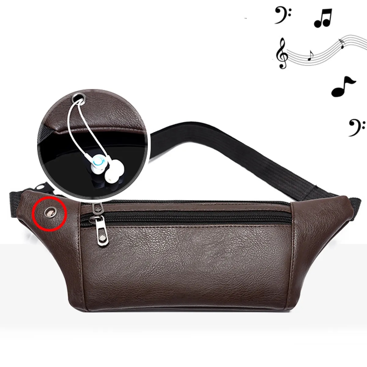 PU Leather Waist Bag Travel Cross body Waist Fanny Bum Pouch 4