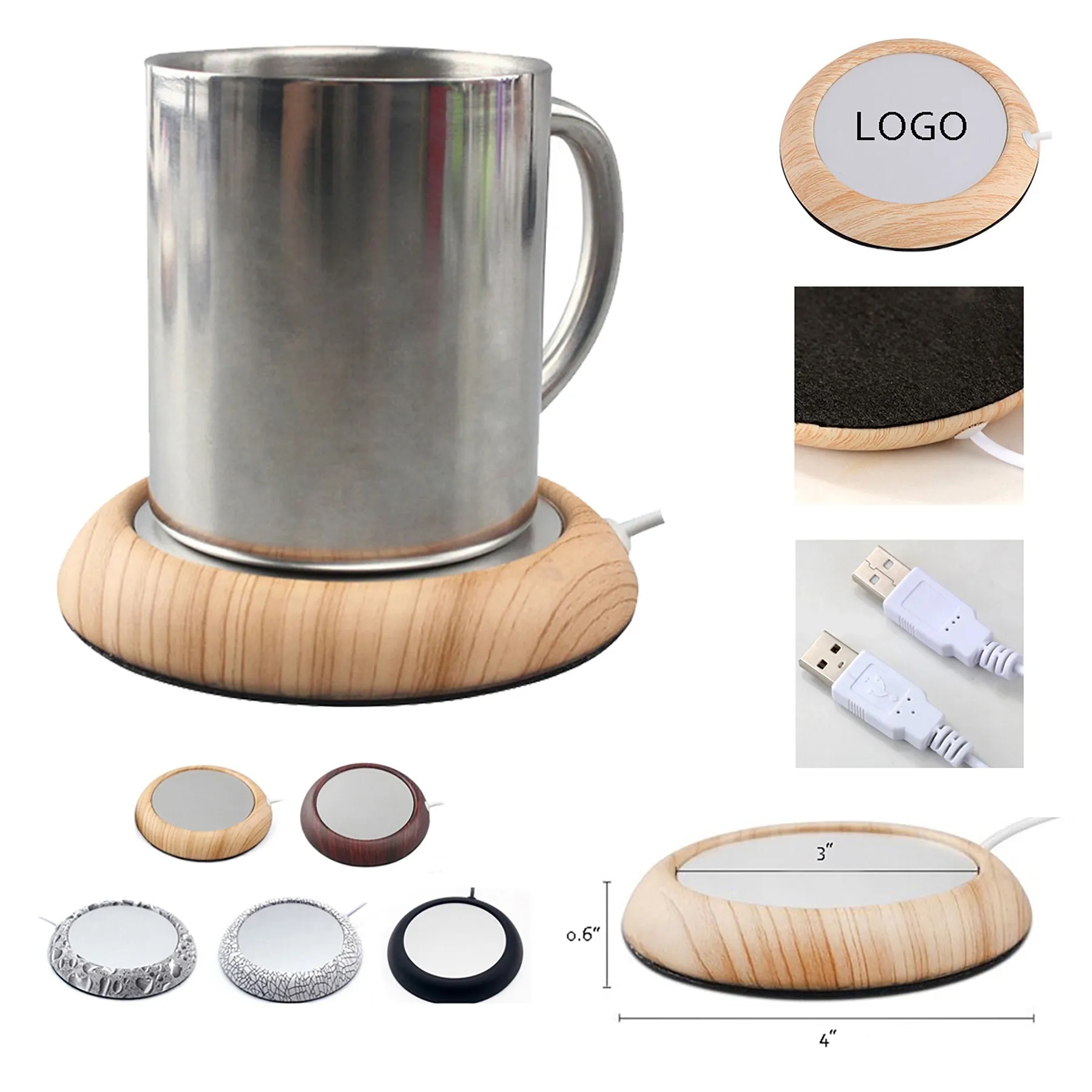 MOQ 50PCS USB Cup Warmer Heating Coaster 3