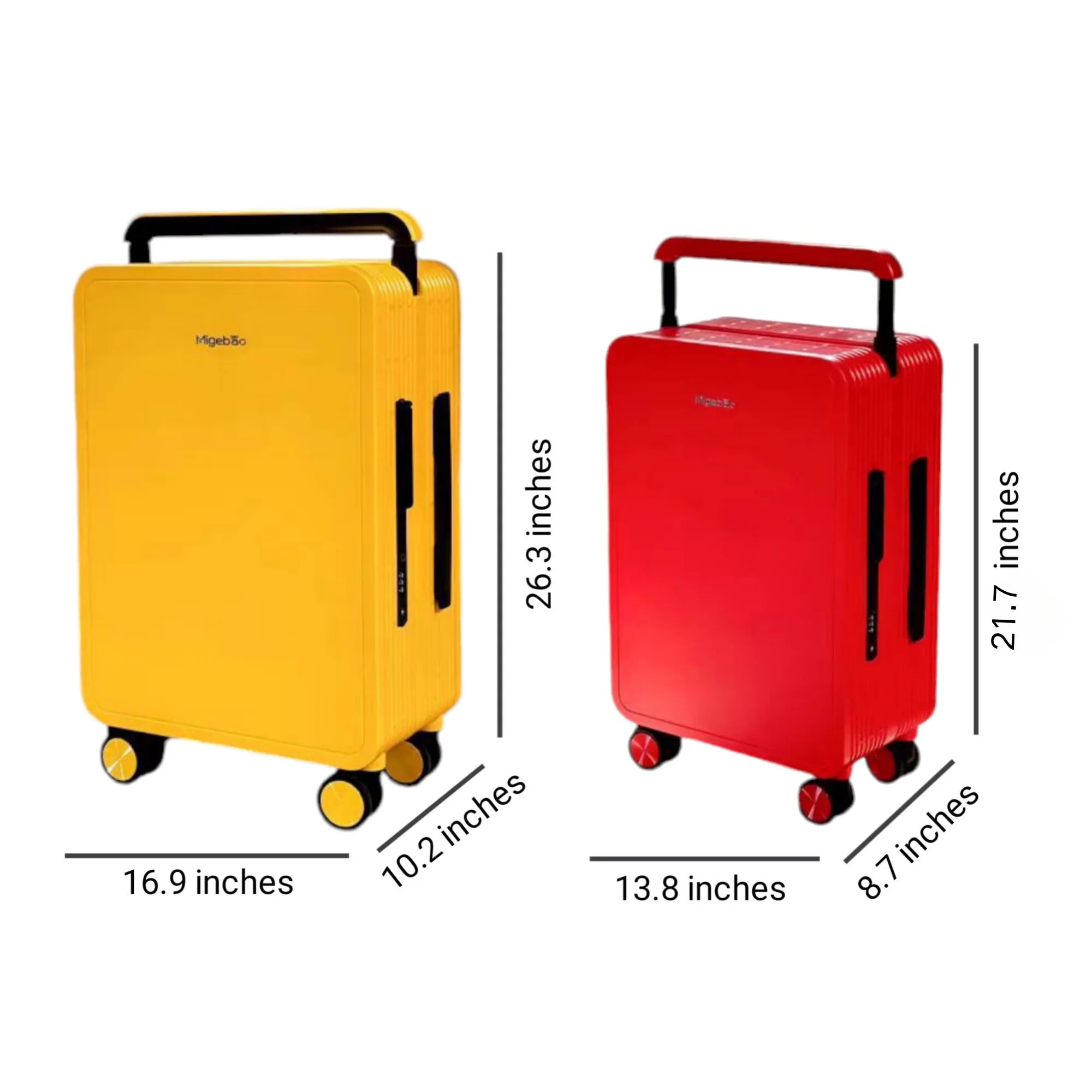 Wide Trolley Password Suitcase 21.7" x 13.8" x 8.7" 5