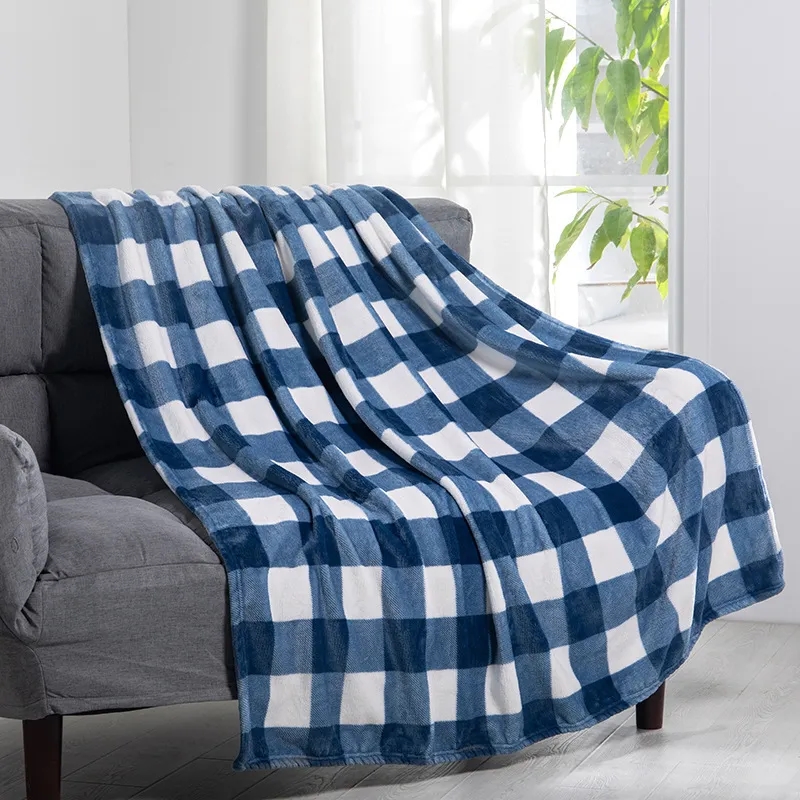 Polyester double-sided fleece plaid blanket 8