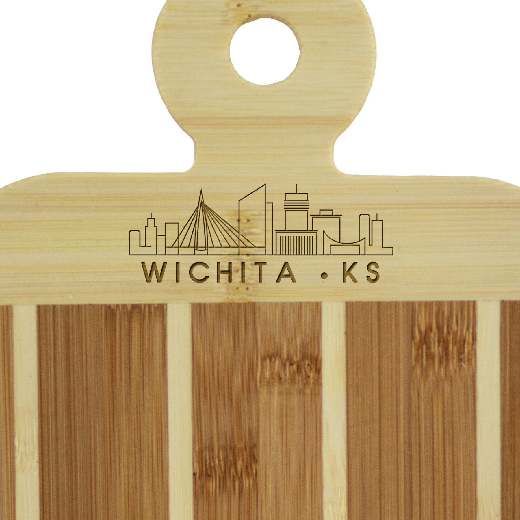 Striped Paddle City Skyline Board - Wichita 3