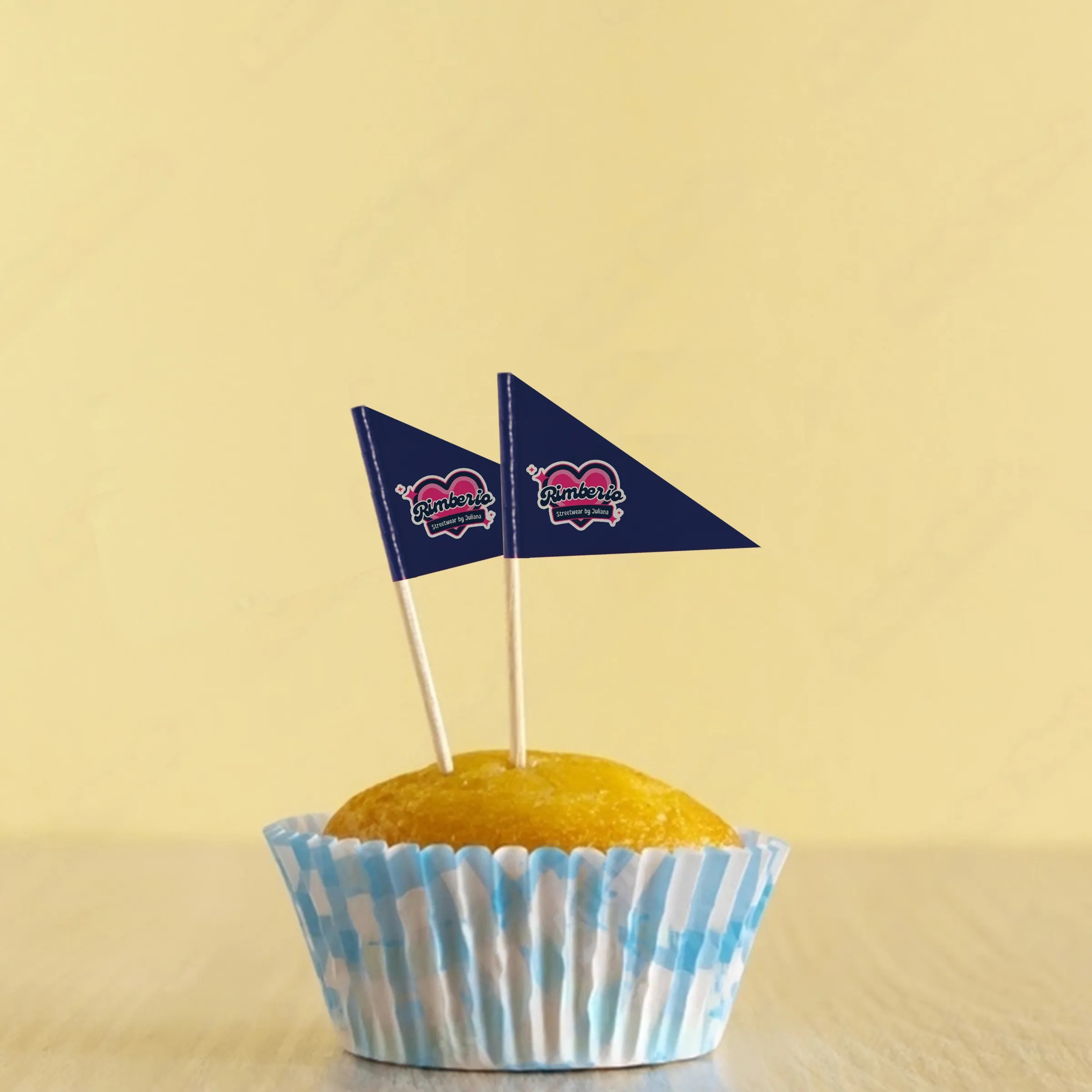 Custom Paper Toothpick Flags - Style F Flag Size 1.5" x 2.5" 3