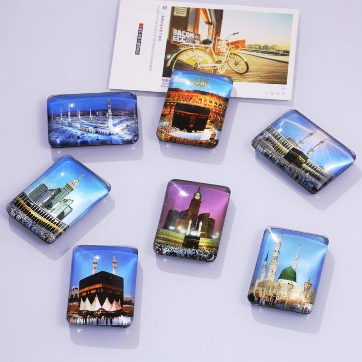 Rectangle crystal Glass 3D Fridge Magnet 4
