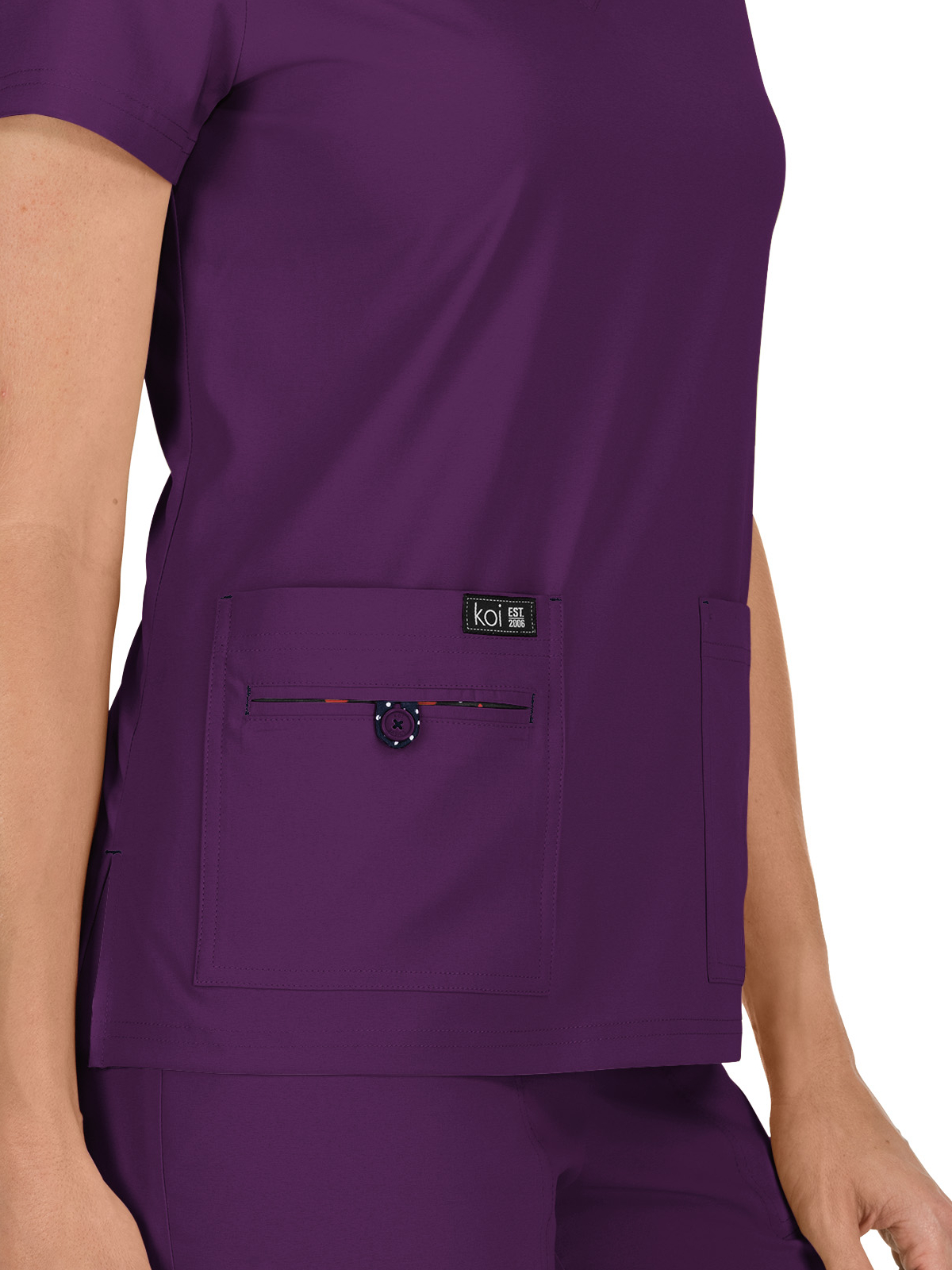 koi - Basics - Women's Four-Pocket Stretch V-Neck Becca Top 69