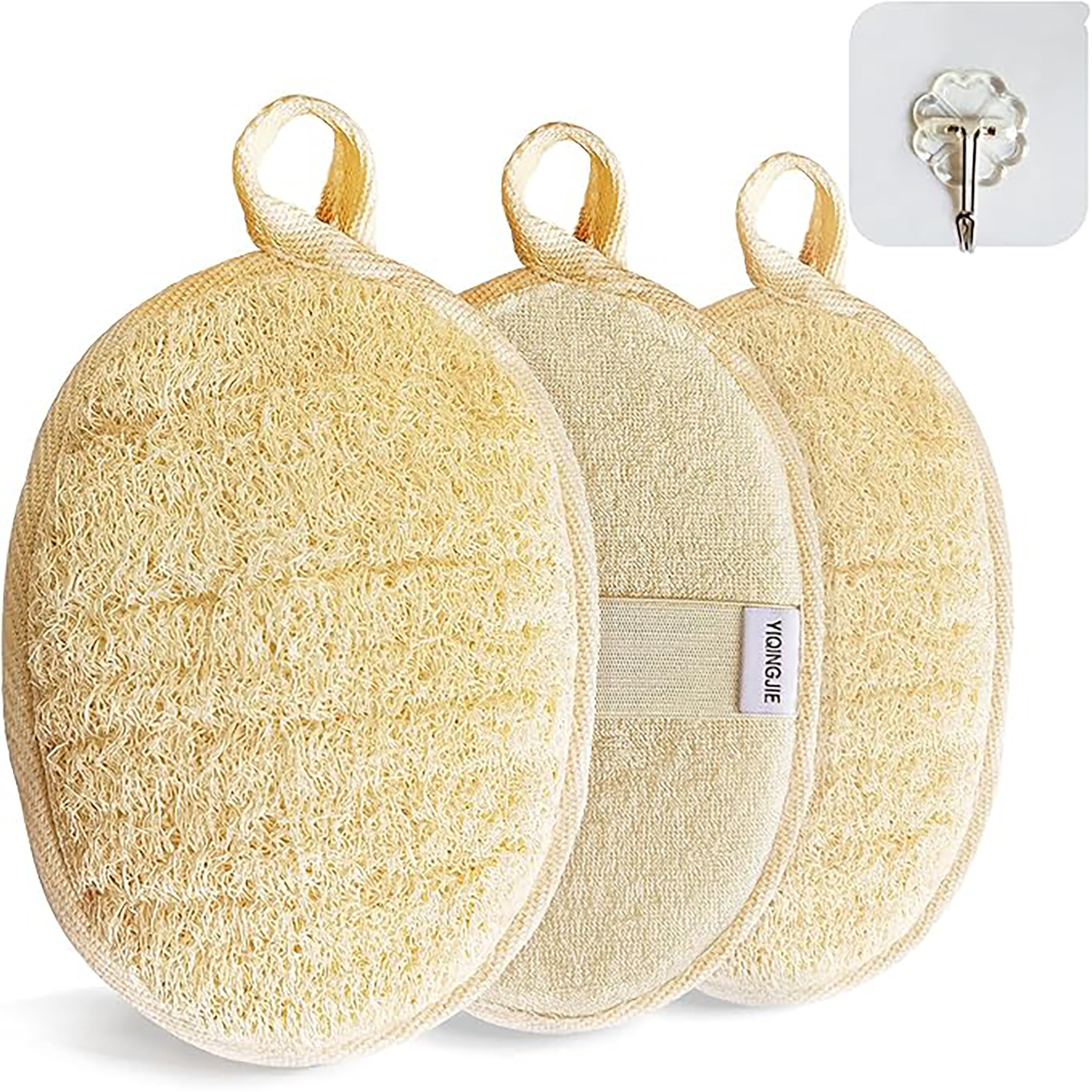 Natural Loofah Shower Sponge Set 1
