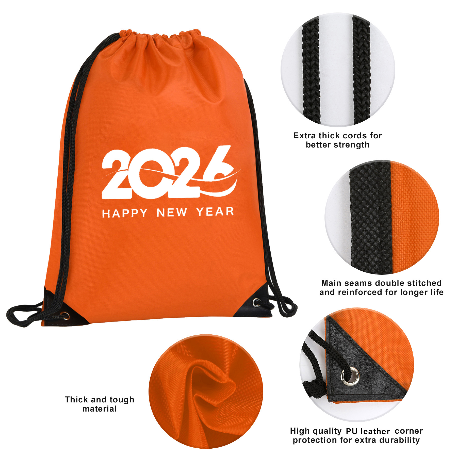 420D Heavy Duty Drawstring Backpack 10