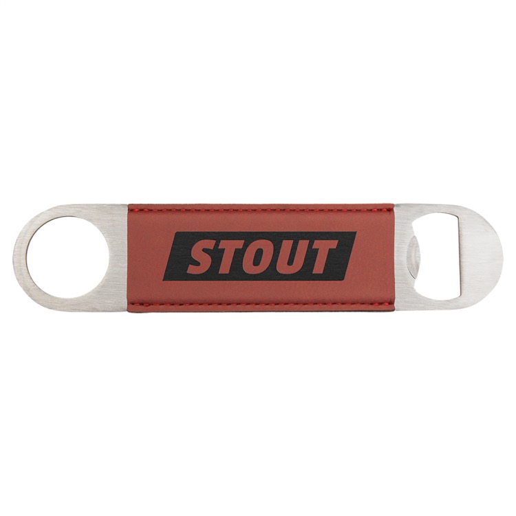 1 1/2" x 7" Rose Leatherette Bottle Opener 1