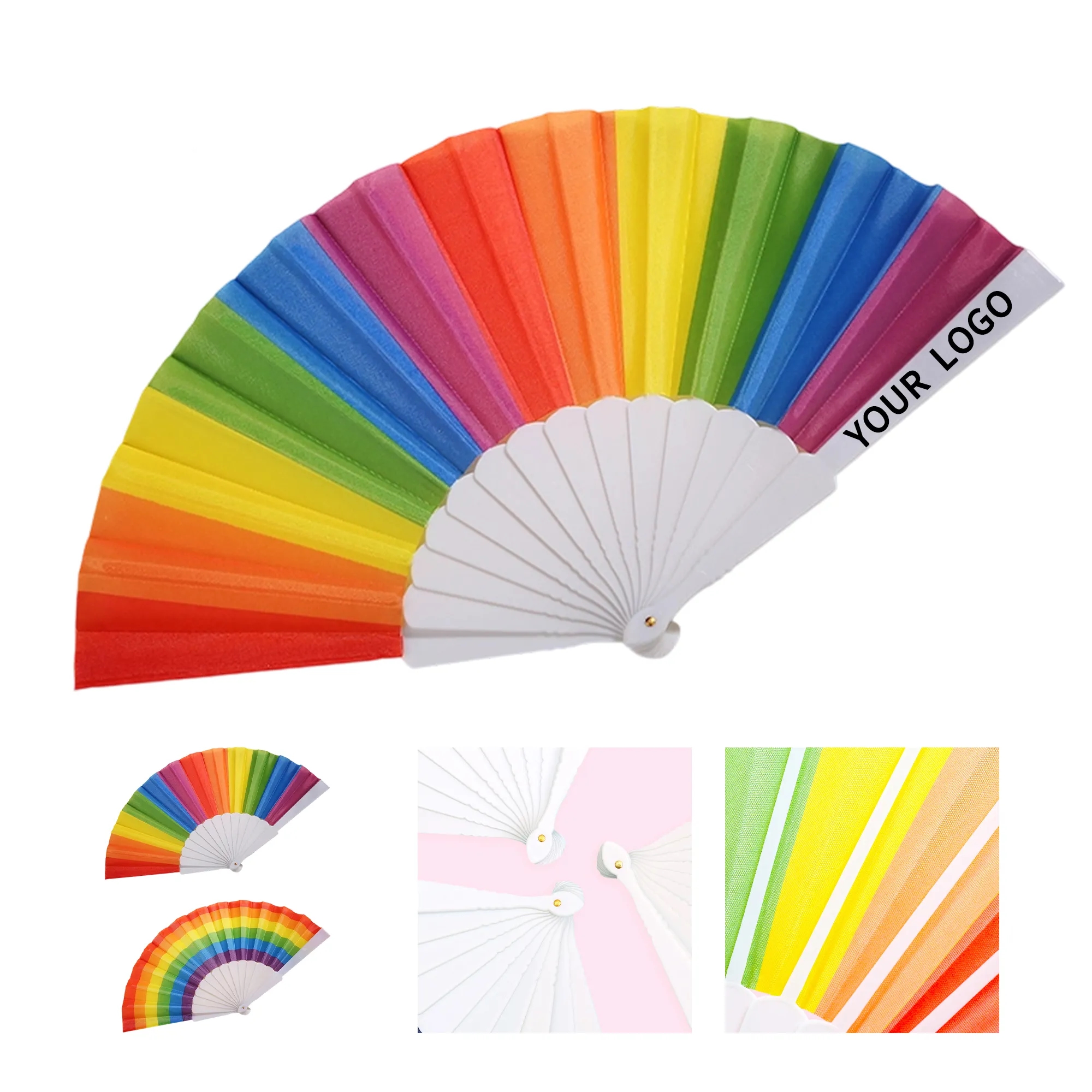 Handheld Fan Rainbow Folding 5