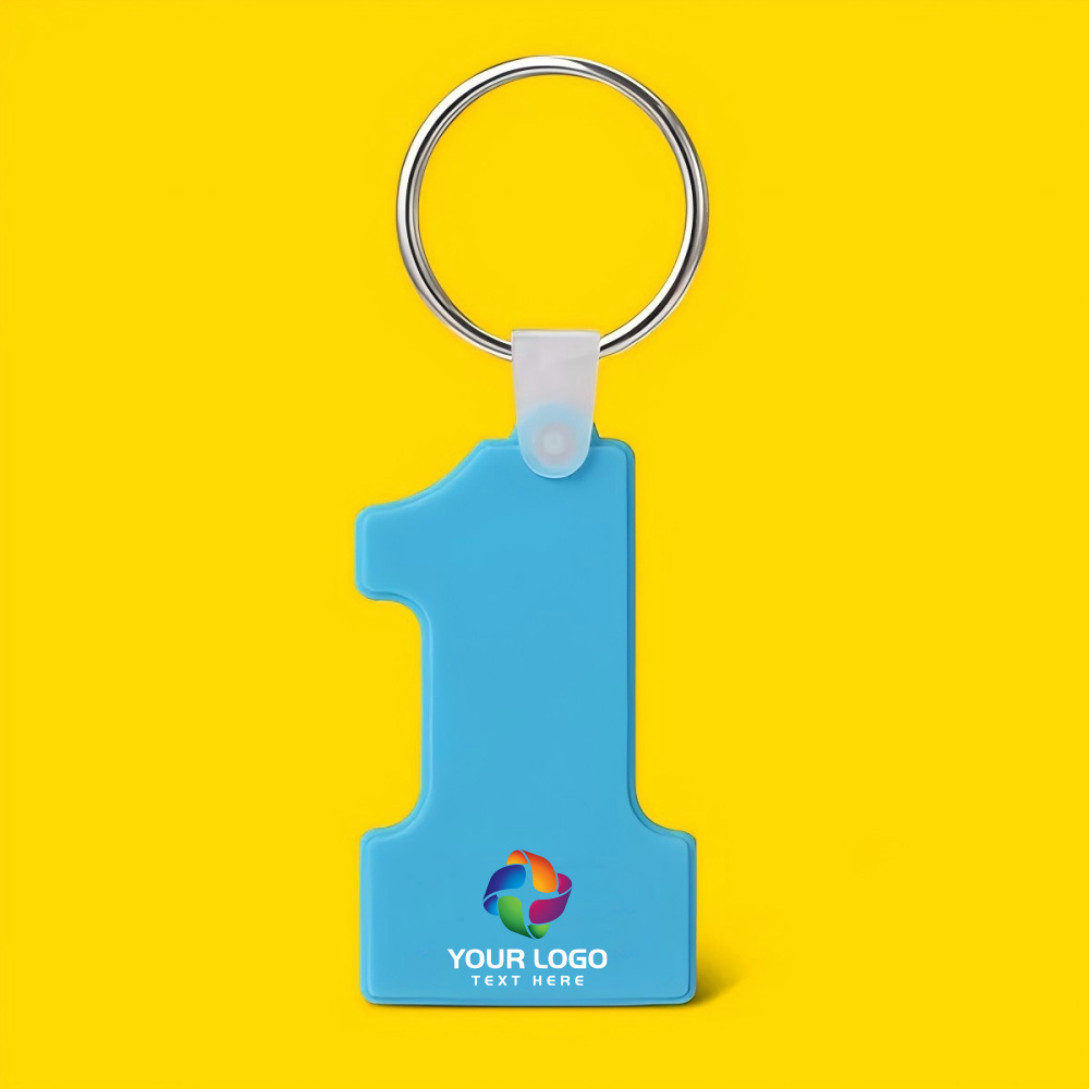 Number One-Shaped Silicone Keychain