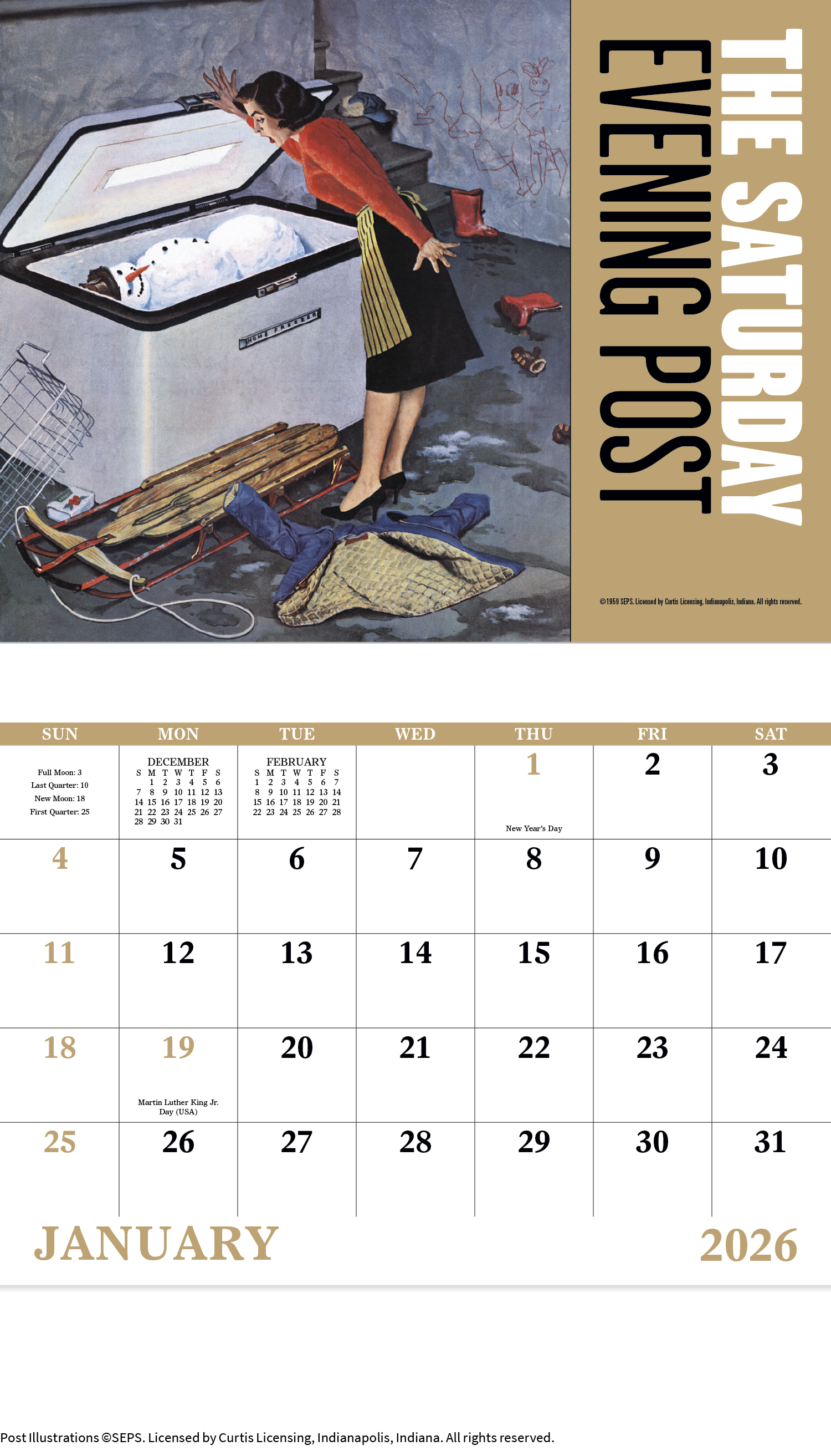 Good Value™ The Saturday Evening Post - Stapled Calendar 16