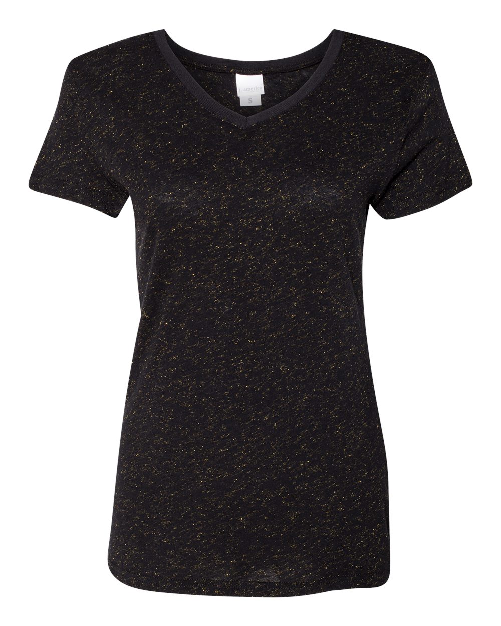 Women's Glitter V-Neck T-Shirt - 8136 3