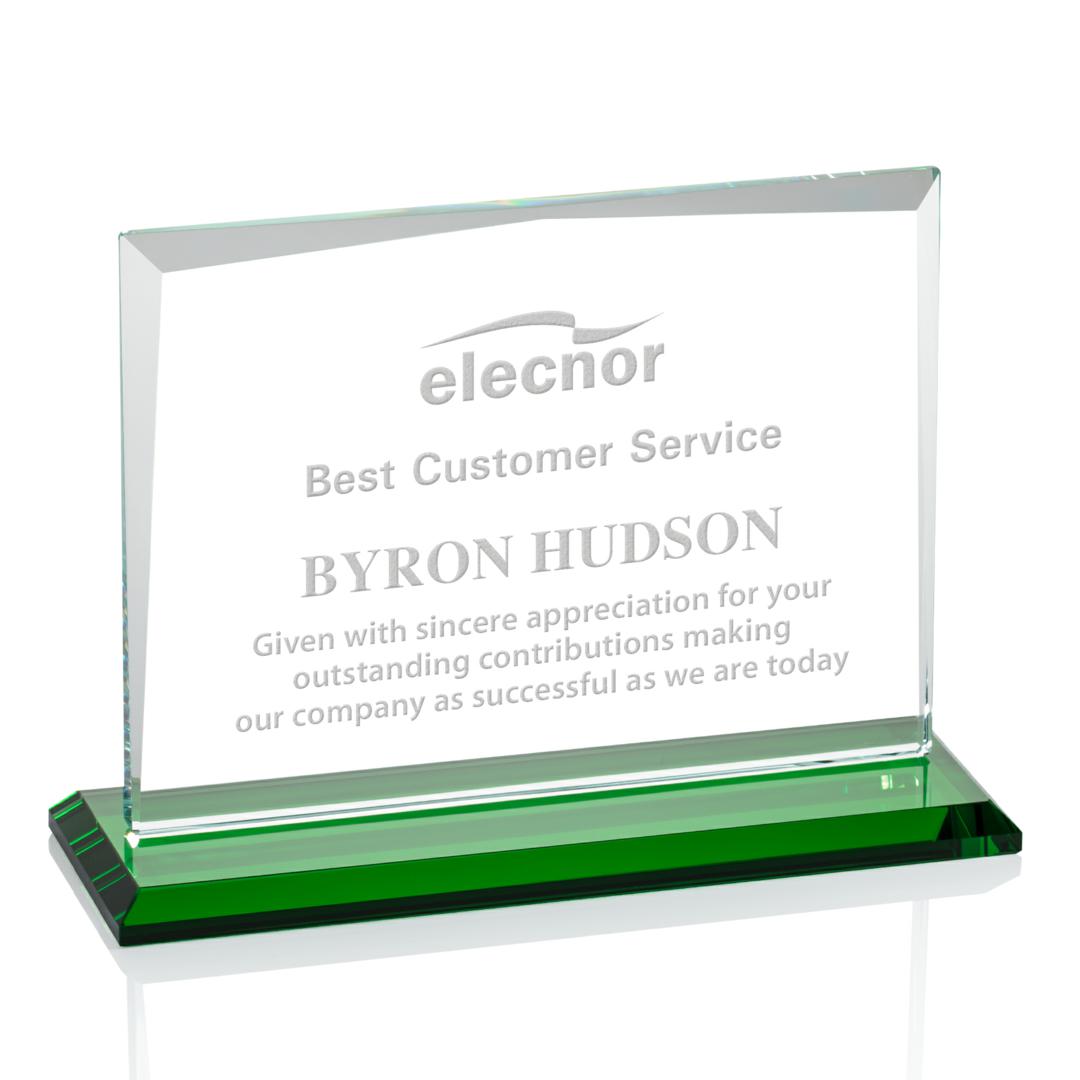 Lismore Award - Green, custom award with logo imprint 7