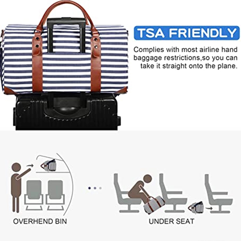 21" Weekender Canvas Leather Duffle Bag 9