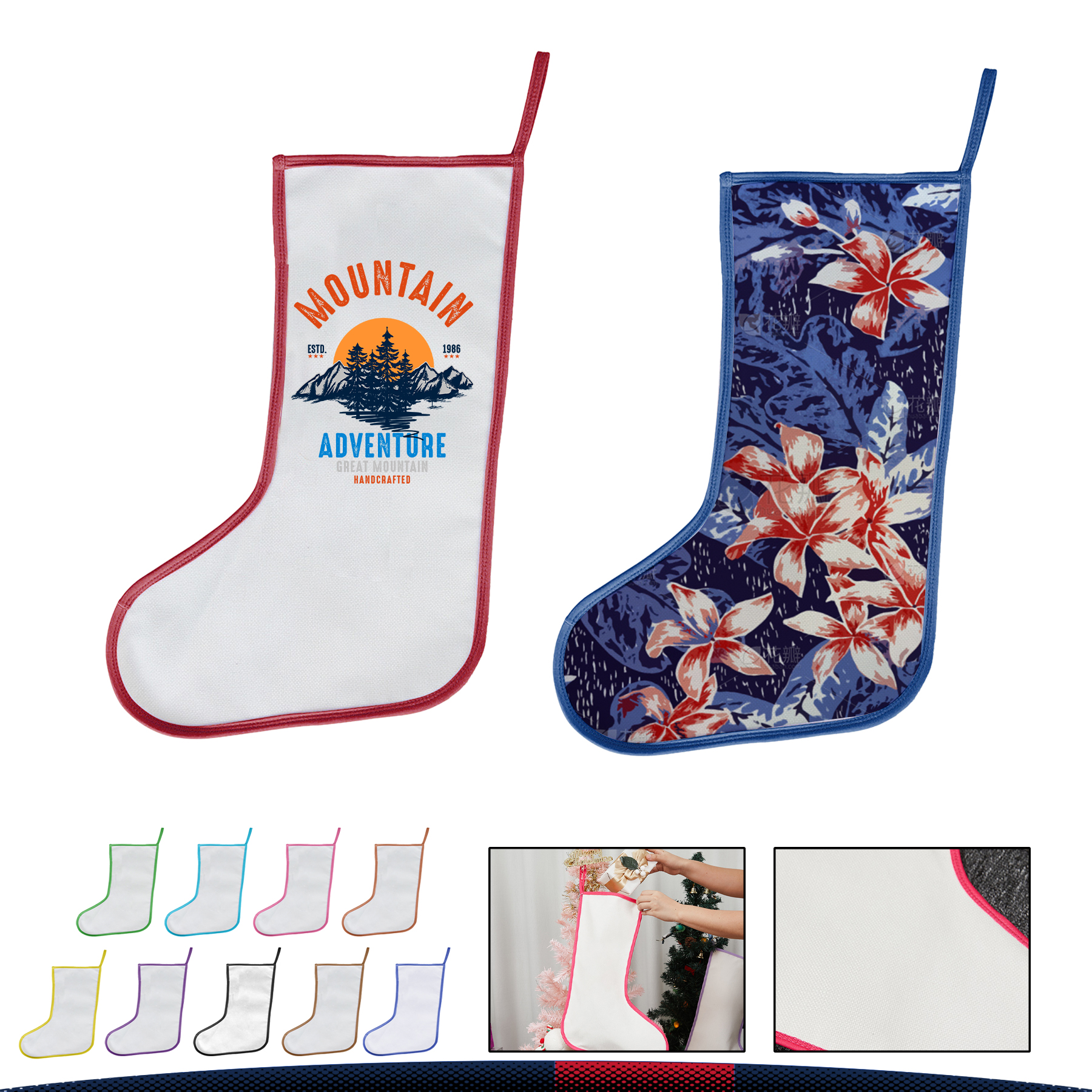 Christmas Sock Gift Bag, custom tote bag with logo imprint 11