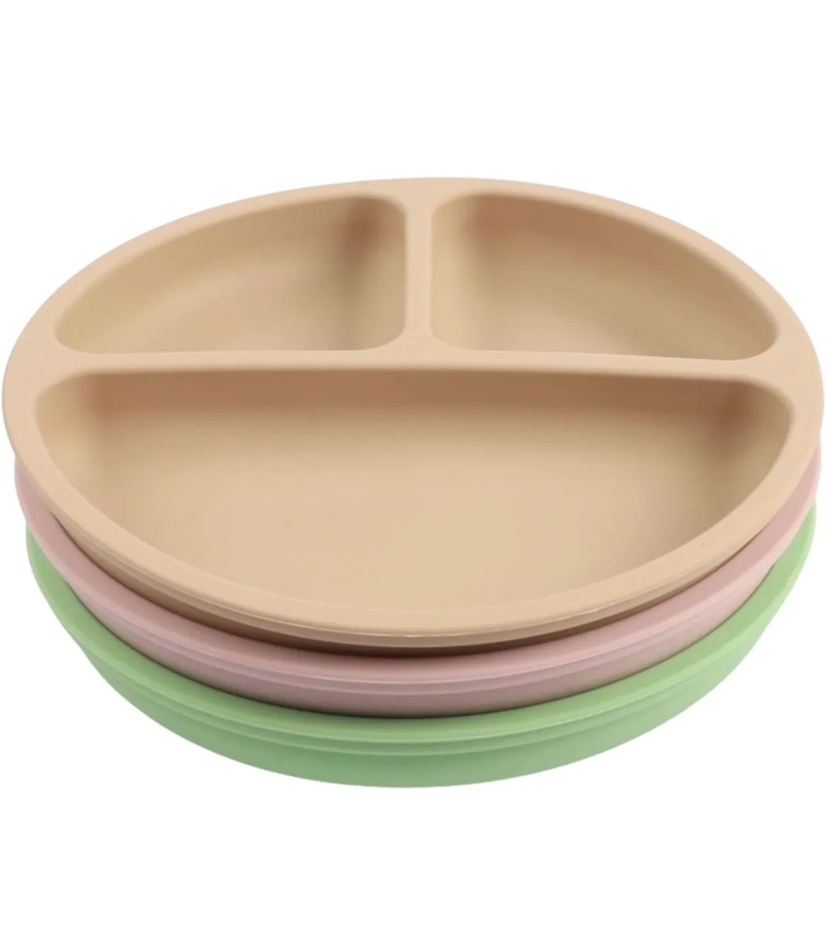 Toddler Plates with Suction,100% food-Grade Silicone Divided 4