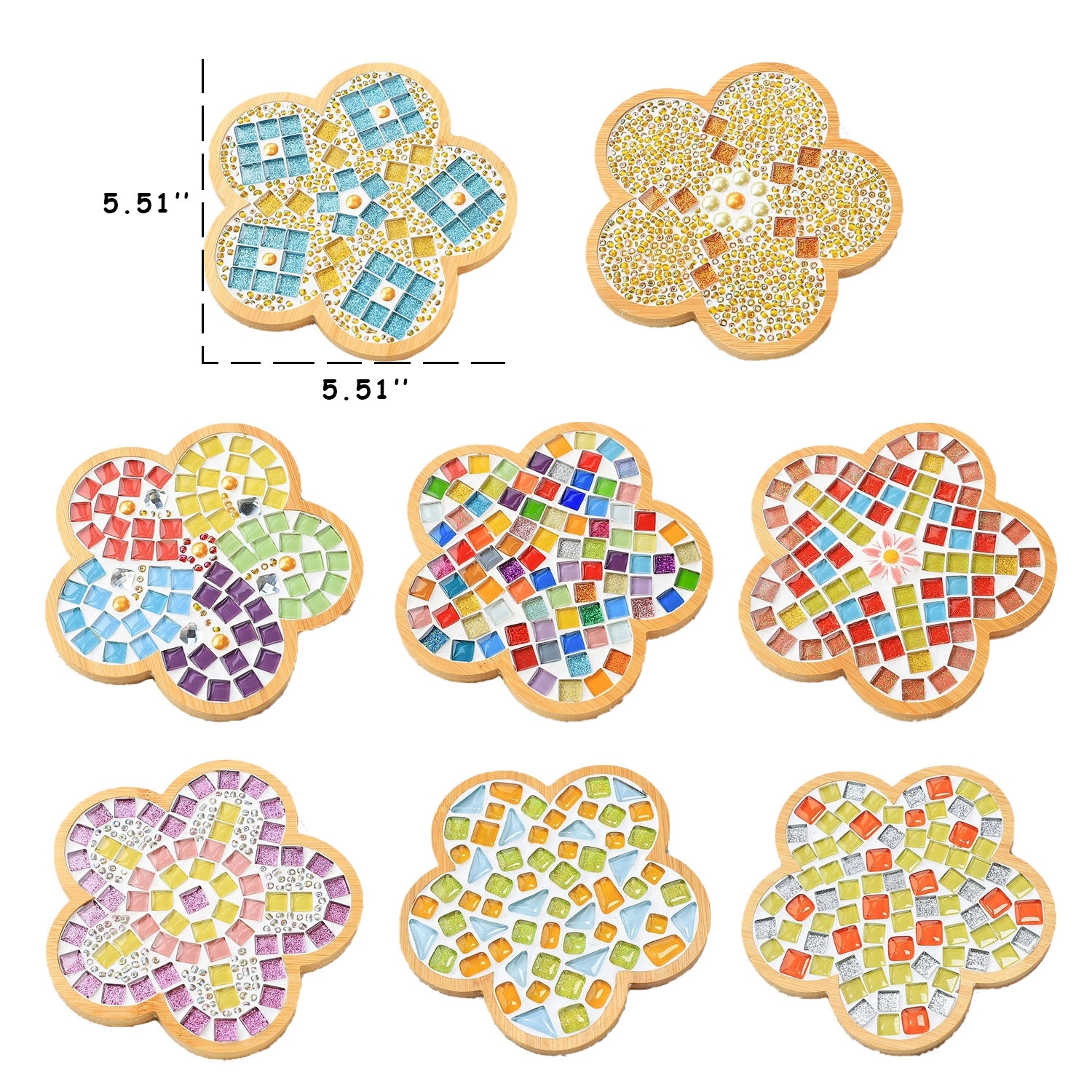 Diy Mosaic Kit With Bamboo Coaster 4