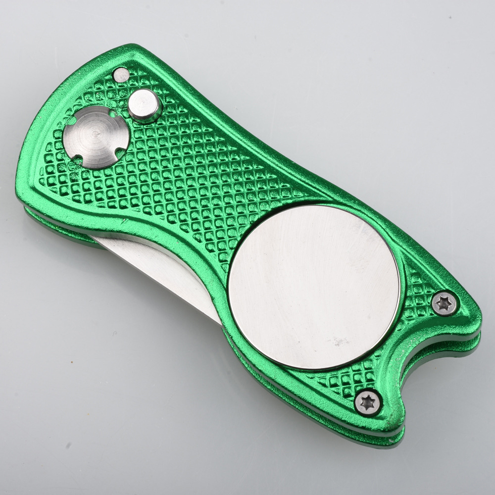 Aluminum Alloy Foldable Golf Divot Tool W/ Metal Prongs And Magnetic Ball Marker 4