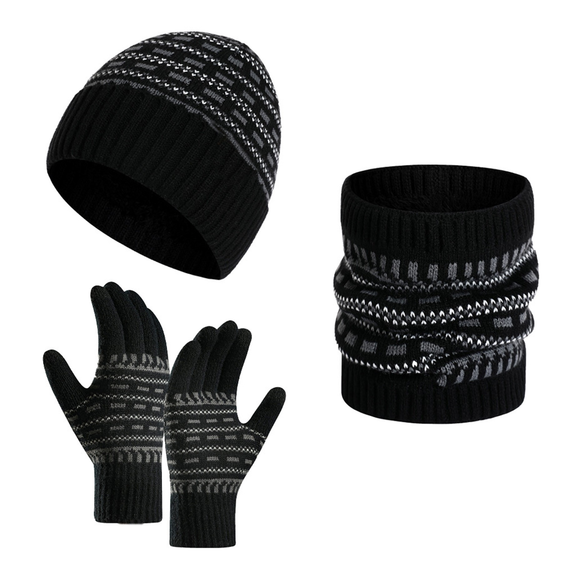 Men's Knit Beanie Neck Gaiter Set 5