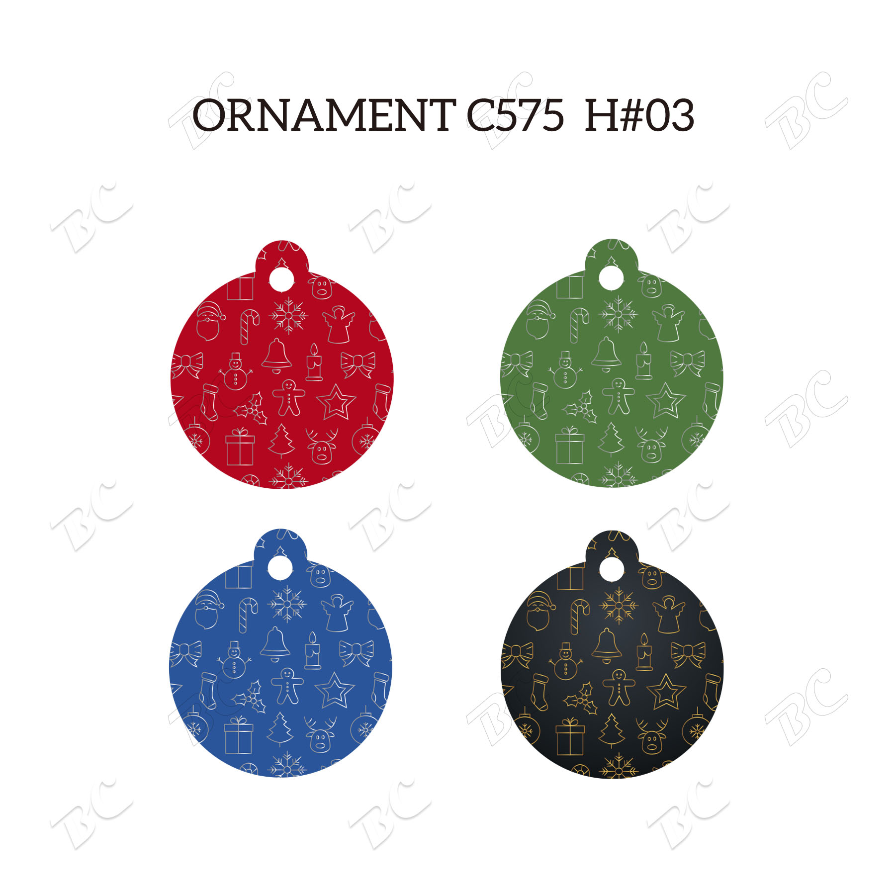 Free Shipping Full Color Christmas Ornament - Round 19
