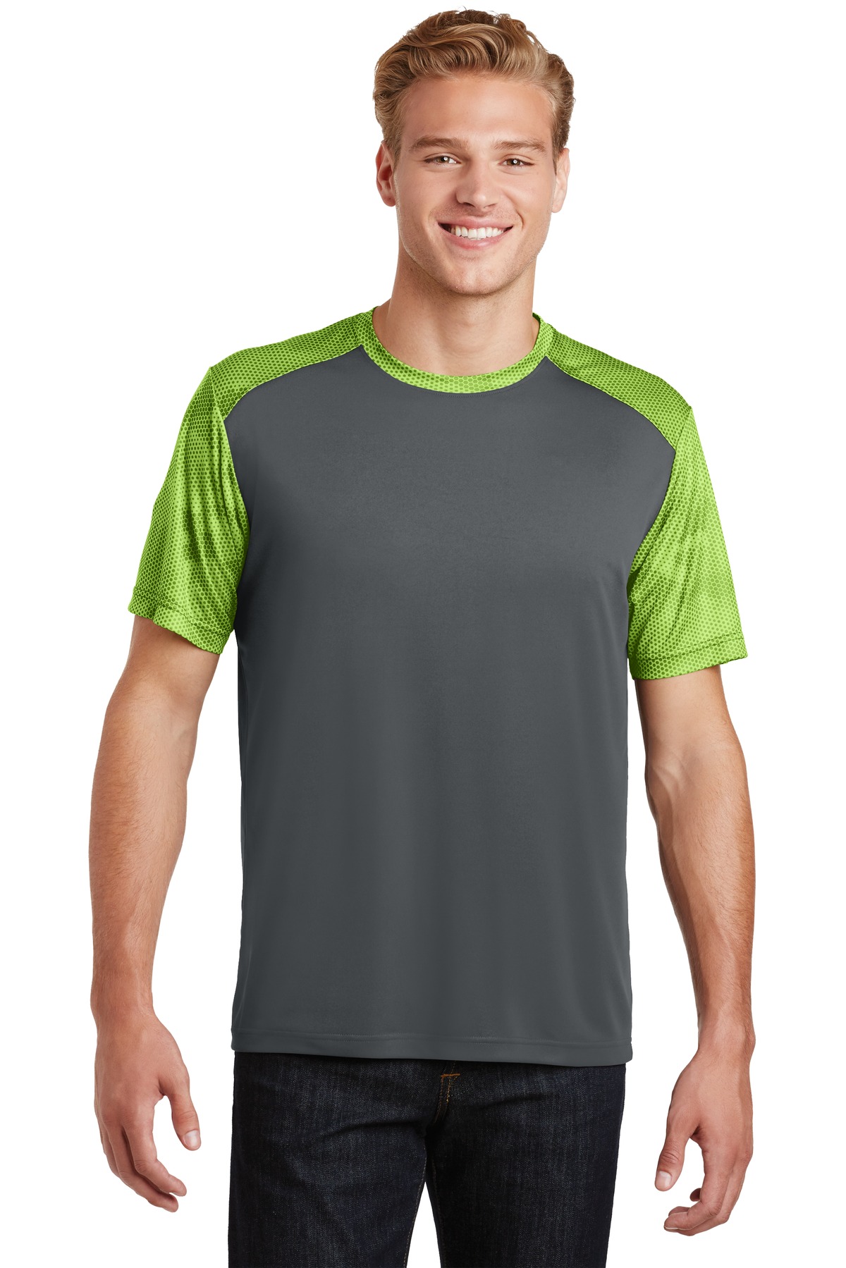 Sport-Tek CamoHex Colorblock Tee. ST371 9