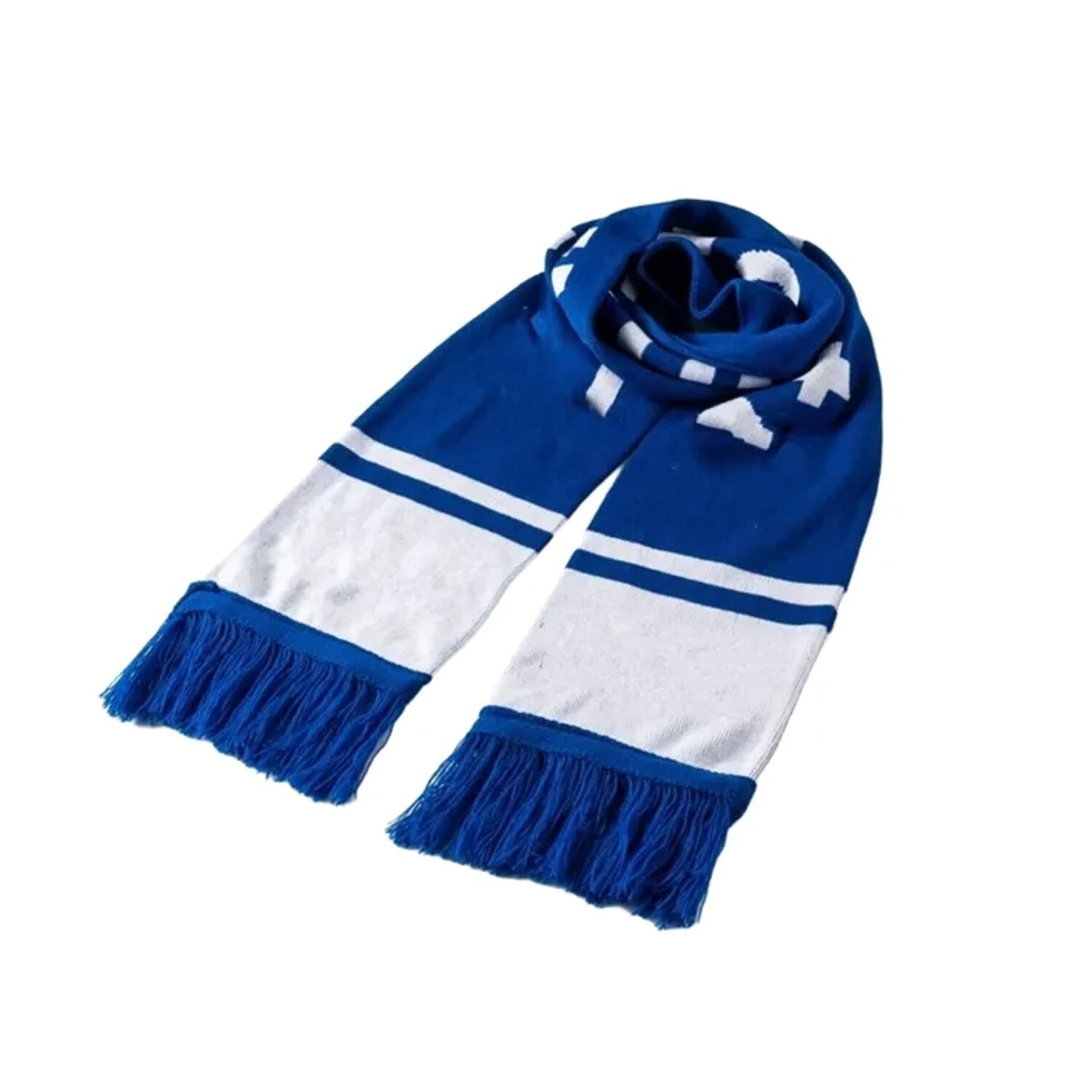 Knitted Jacquard Stadium Scarf W/ Fringe 18