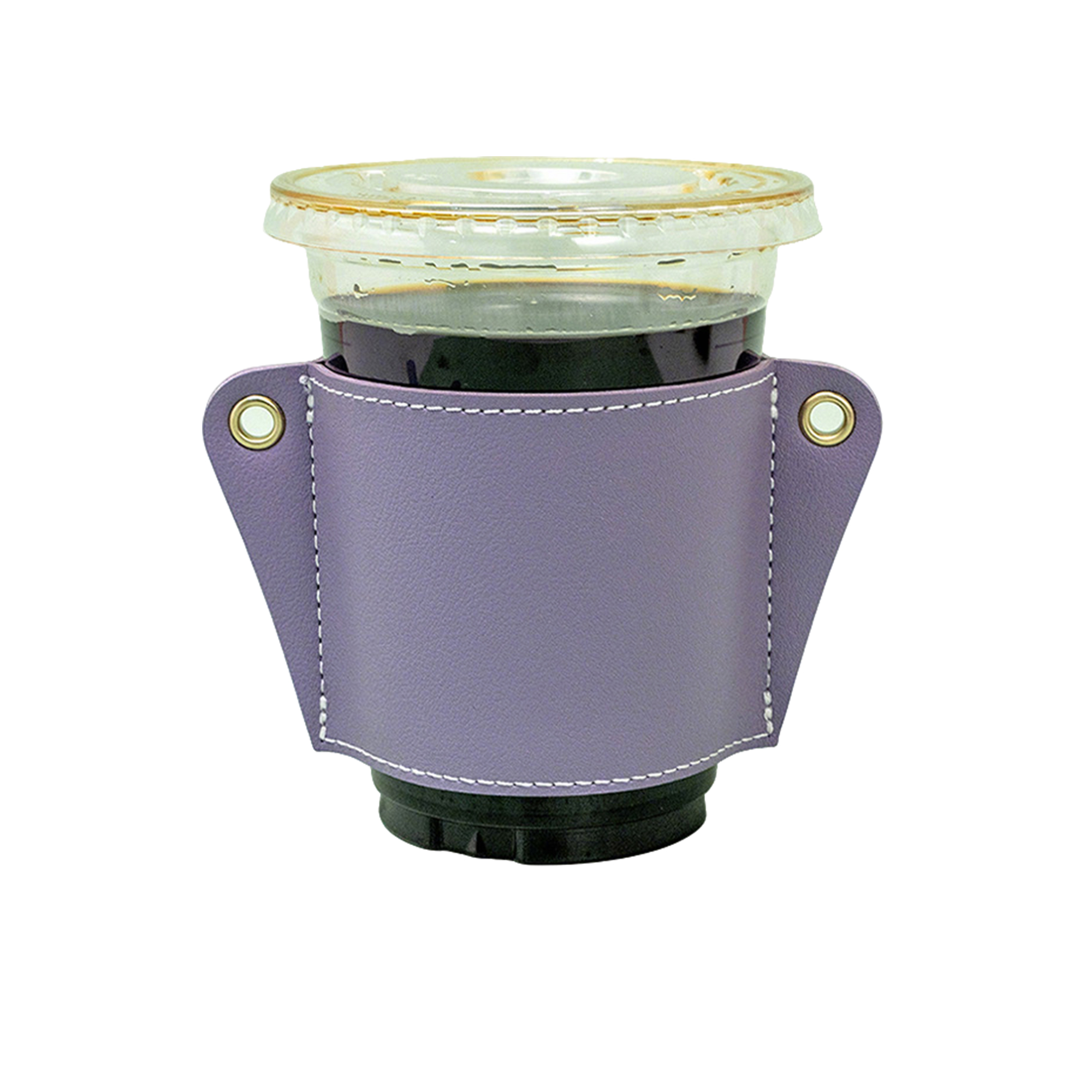 PU Leather Portable Cup Holder 3.15" Top Diameter x 2.95" Bottom Diameter x 2.83" Height 5